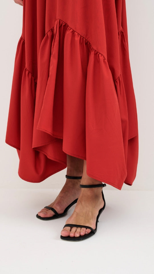 Juno Halter Neck Dress - Red