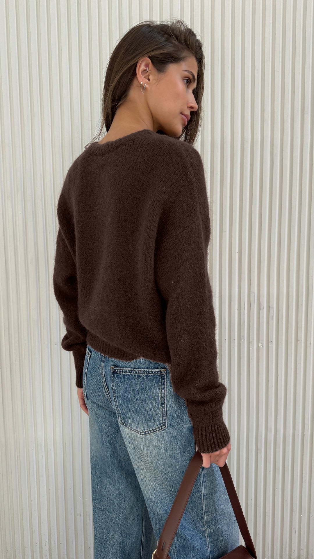 Reyna Soft Alpaca Cardigan - Dark Espresso