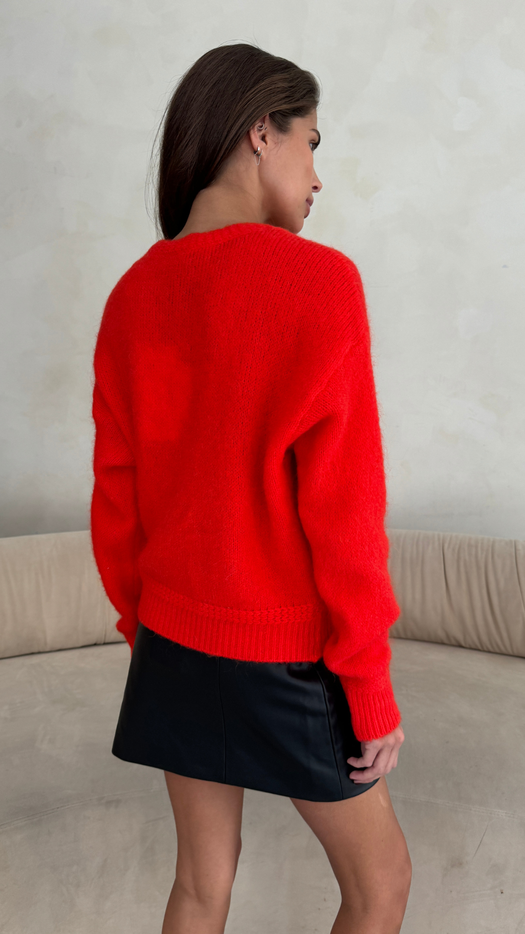 Reyna Soft Alpaca Cardigan - Pomegranate