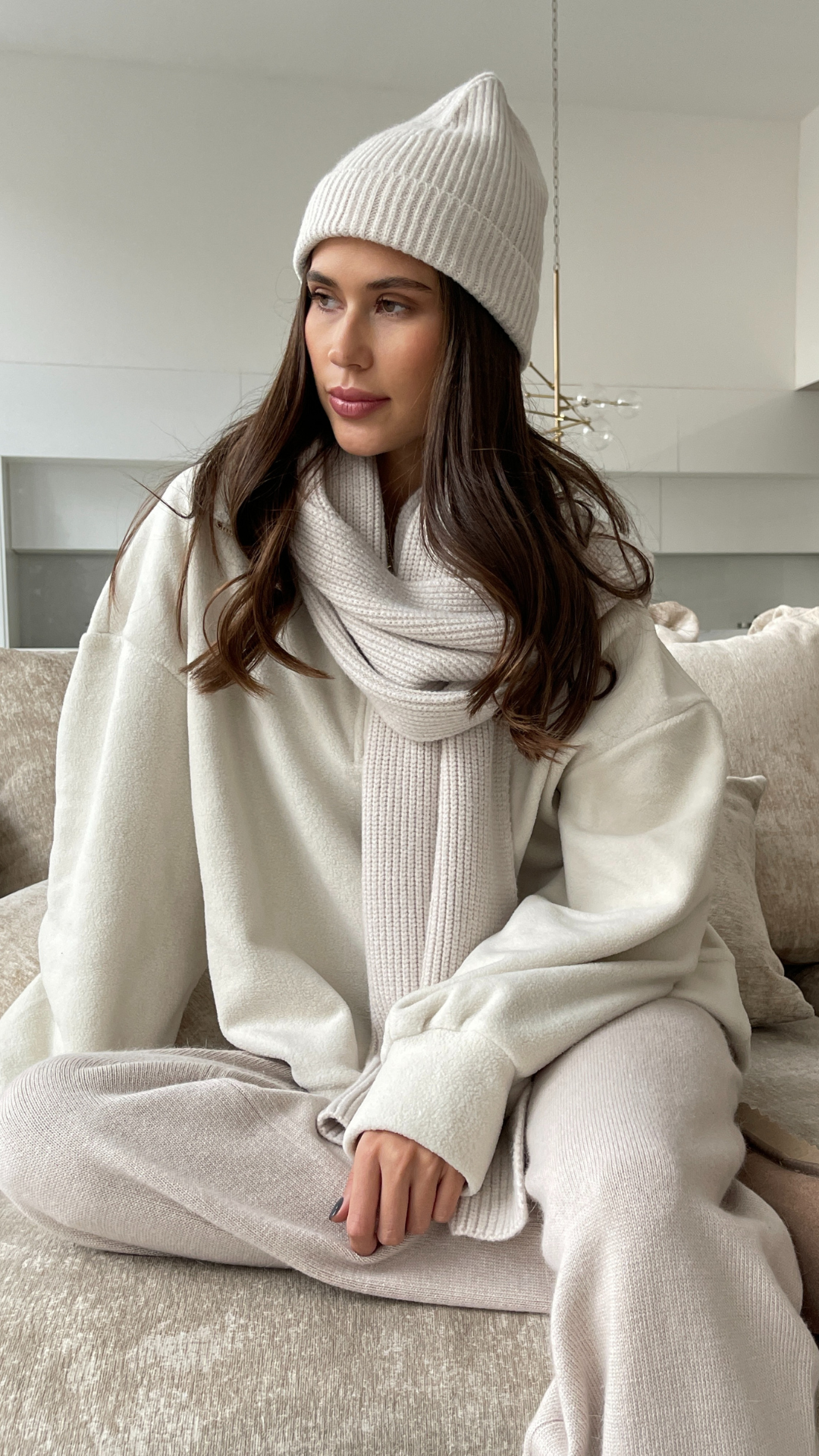 Jana Knitted Ribbed Hat - Ivory