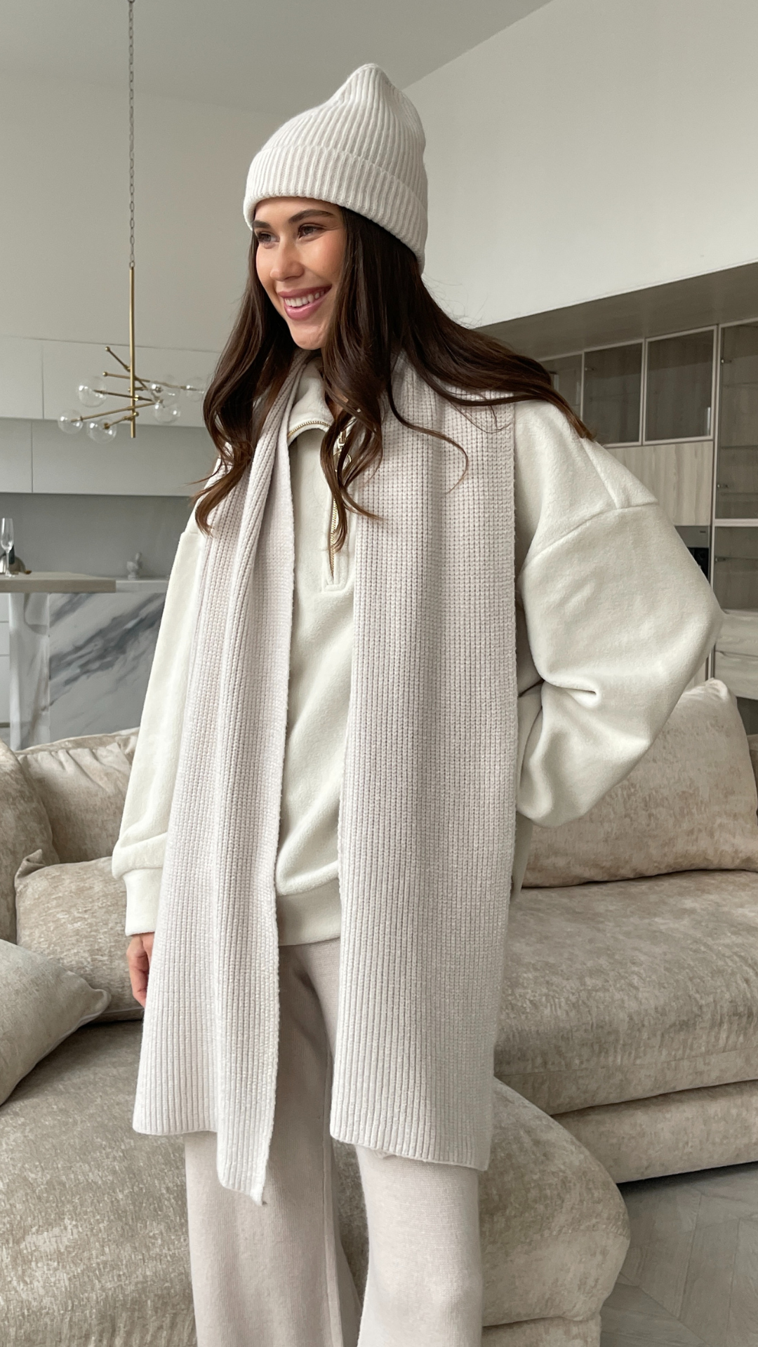 Jana Knitted Ribbed Hat - Ivory