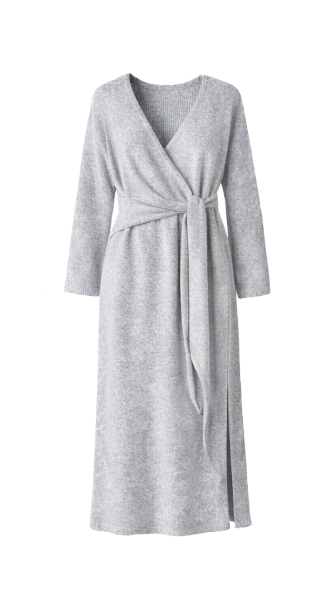 Keira Knit Wrap Dress - Cloud Grey