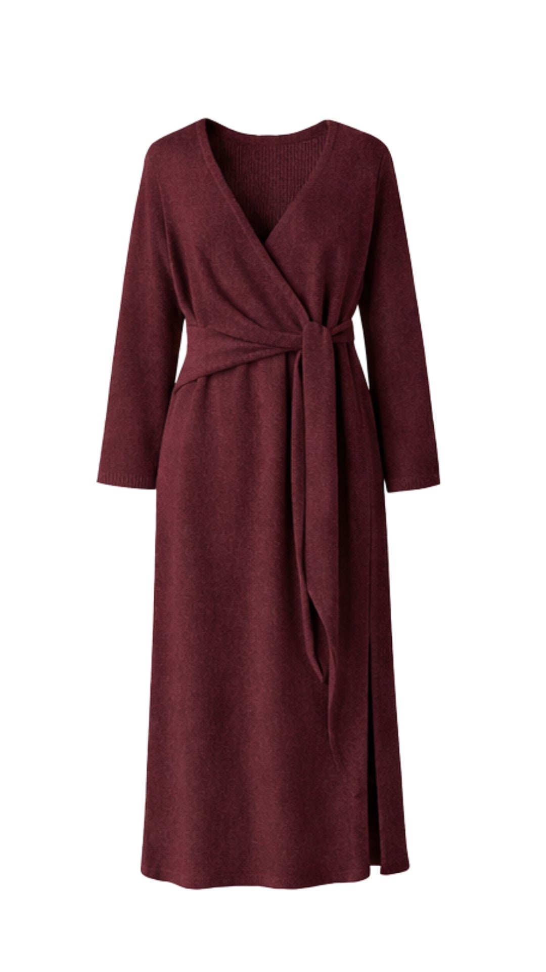 Keira Knit Wrap Dress - Bordeaux