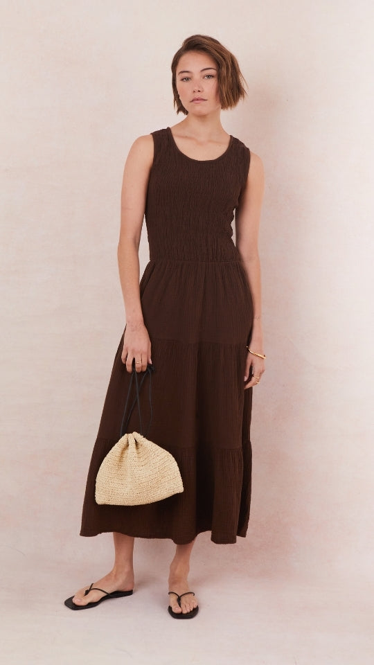 Mel Cotton Dress - Espresso