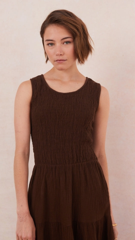 Mel Cotton Dress - Espresso