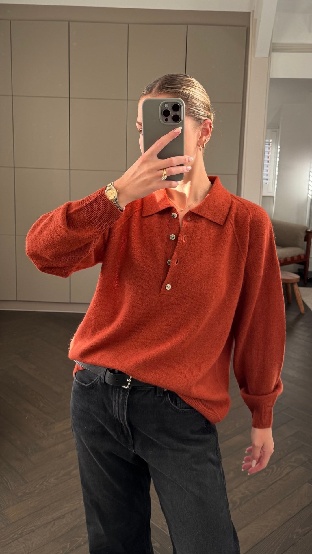 Caprice Cashmere sweater - Terracotta