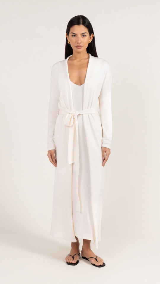 Sofia Long Line Cardigan - Ivory