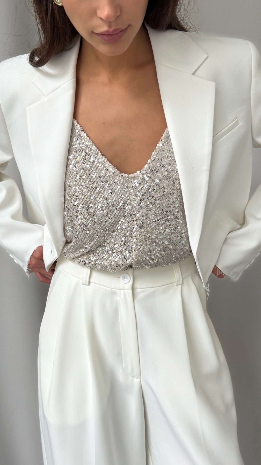 Sienna Sequin Camisole - Silver