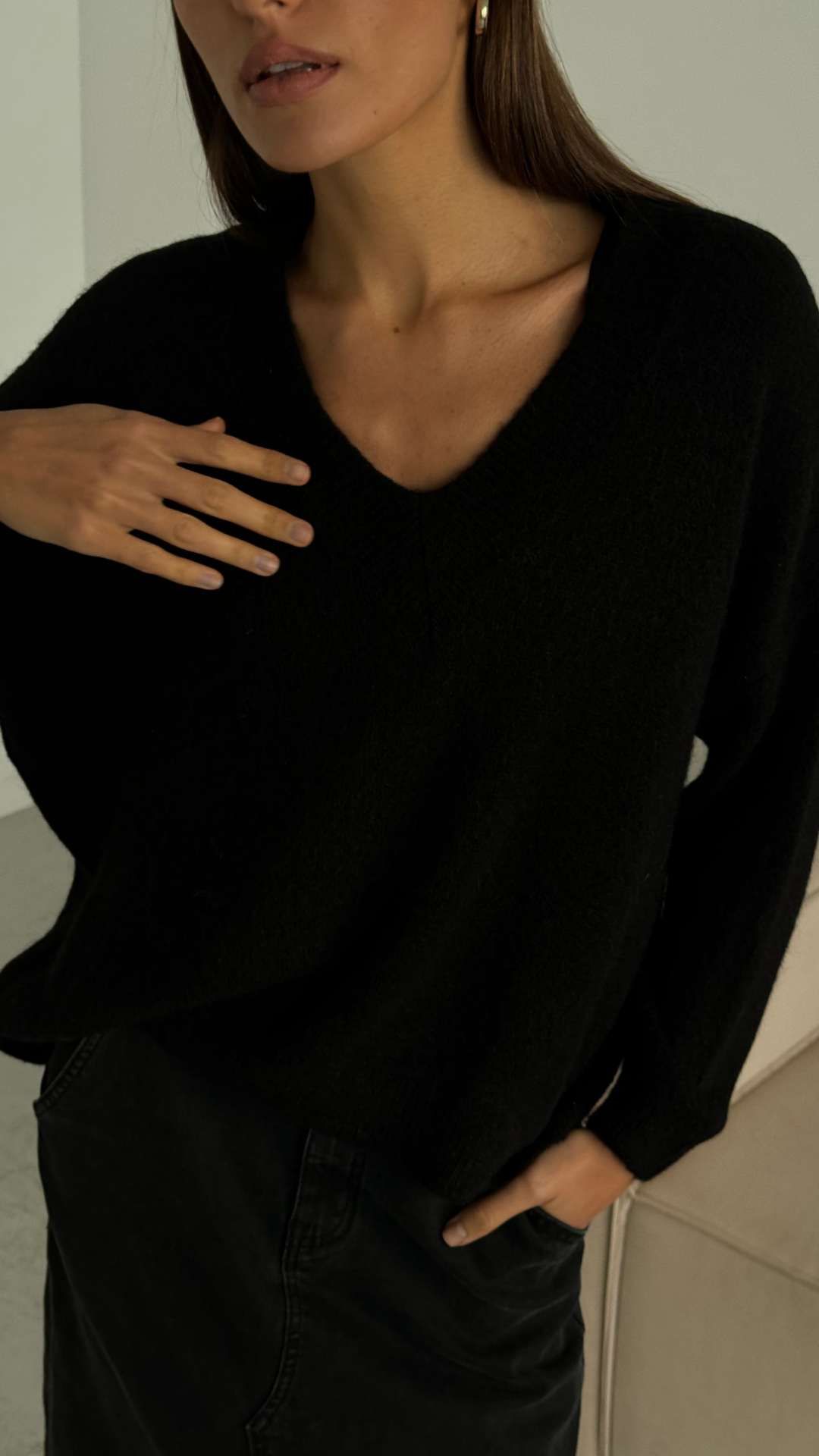 April Alpaca Sweater - Black