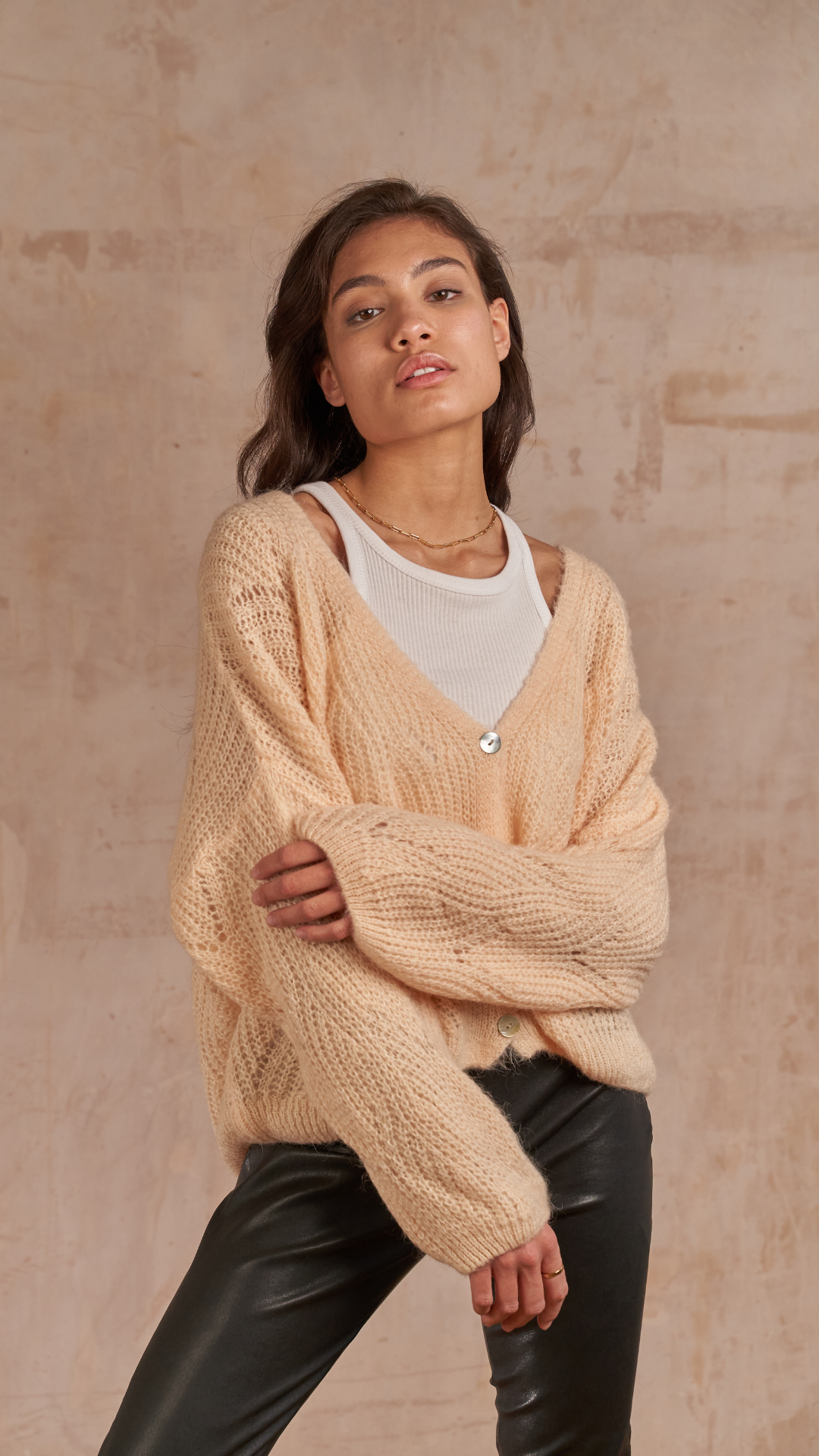 Miley Cardigan - Iced Peach