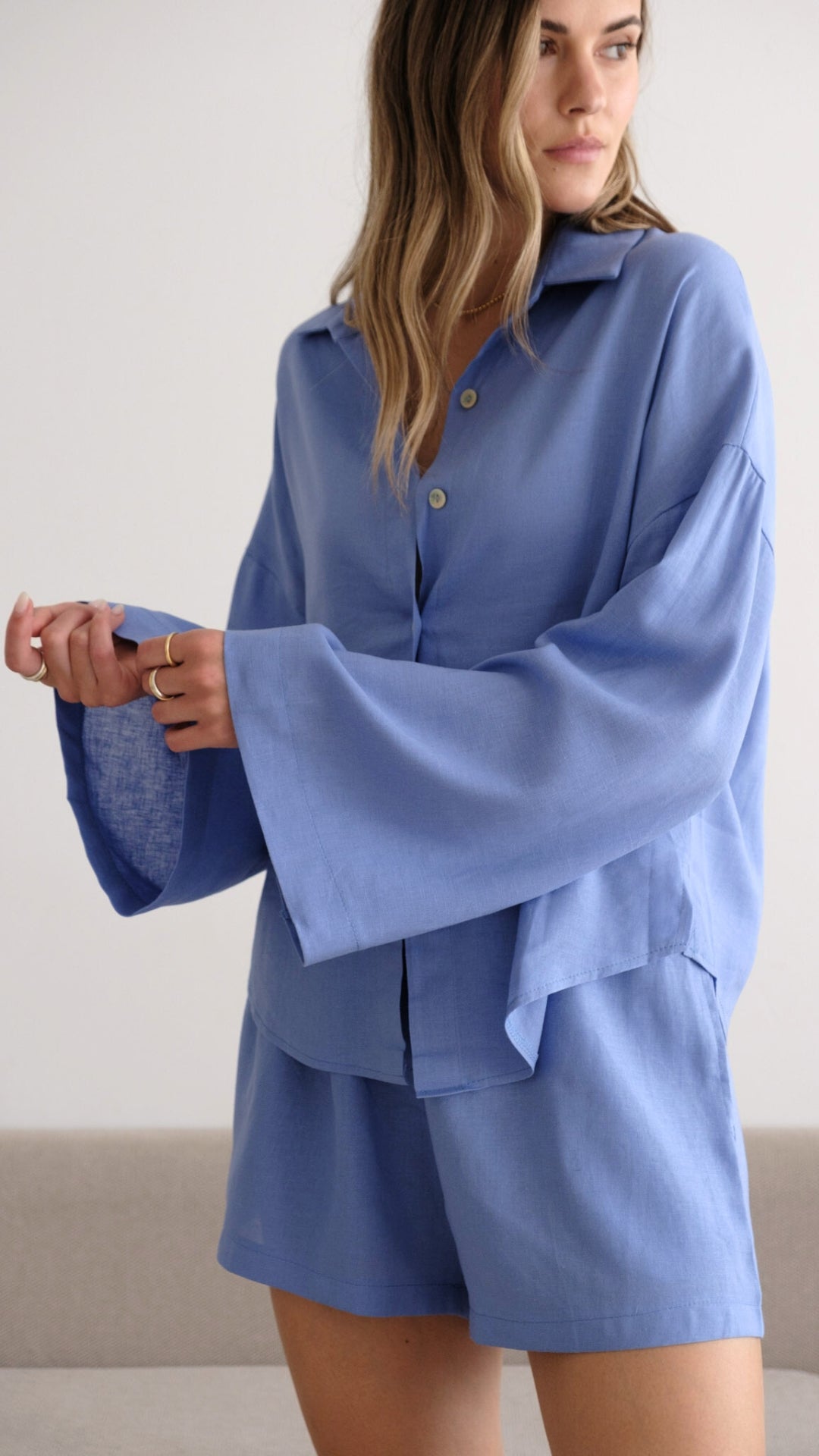 Astrid Linen Shirt - Lapis Blue