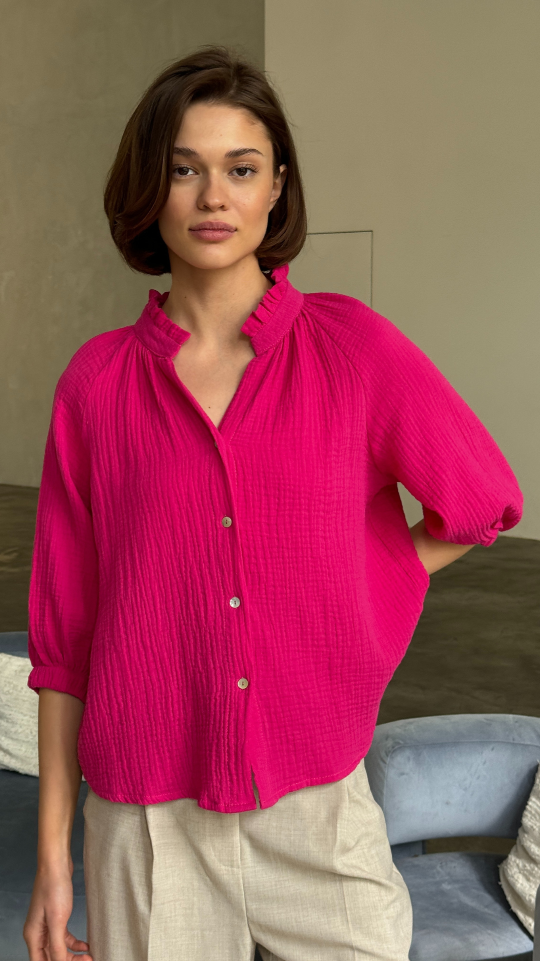 Maddie Shirt - Fuchsia