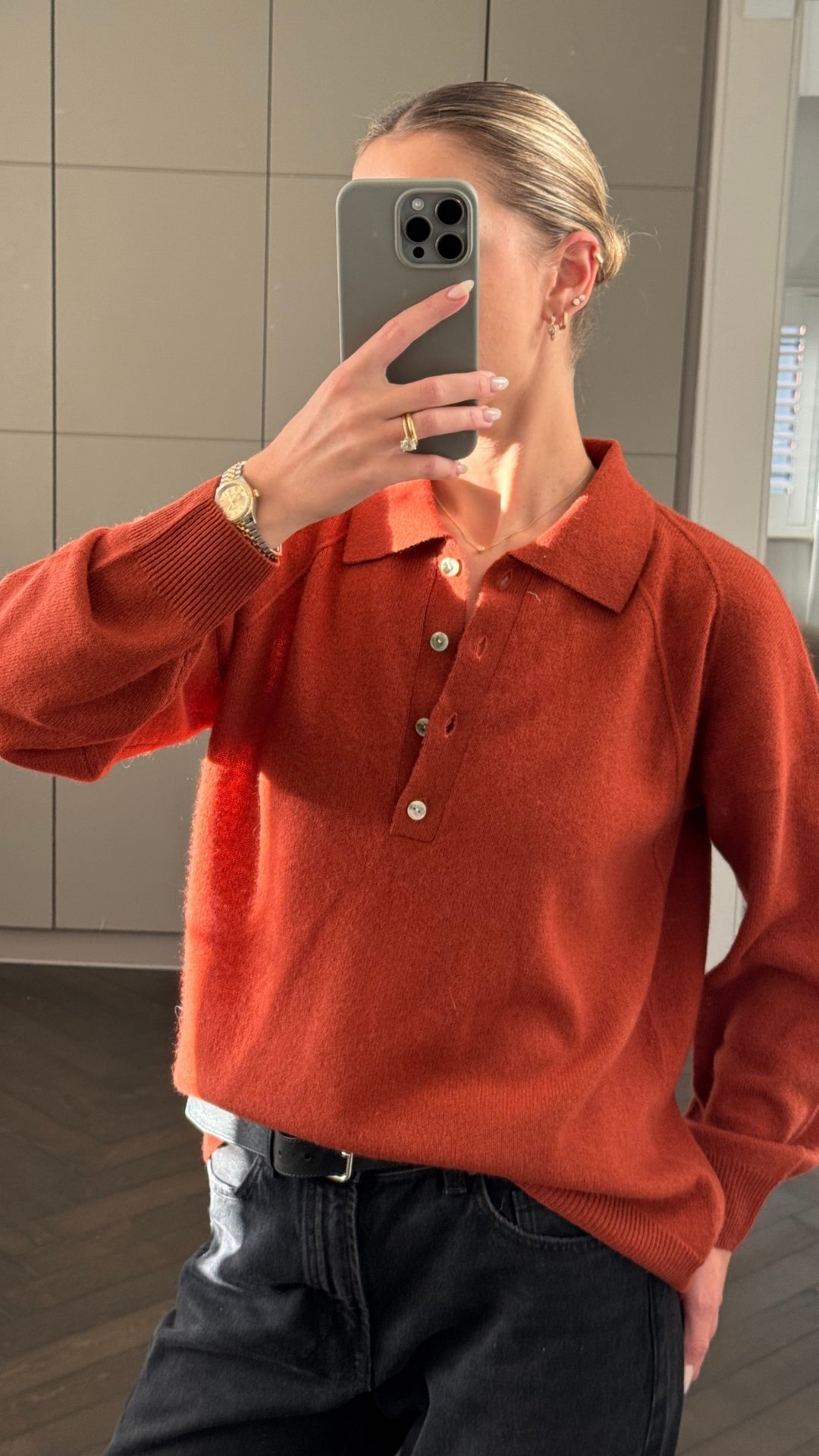 Caprice Cashmere sweater - Terracotta