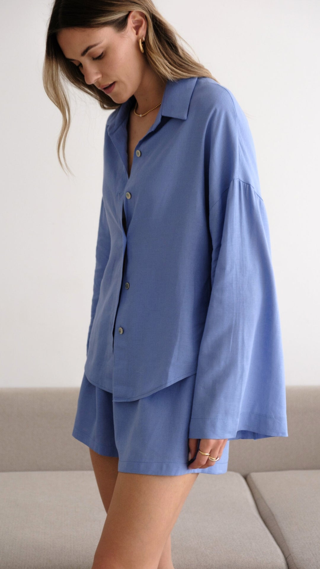 Astrid Linen Shirt - Lapis Blue