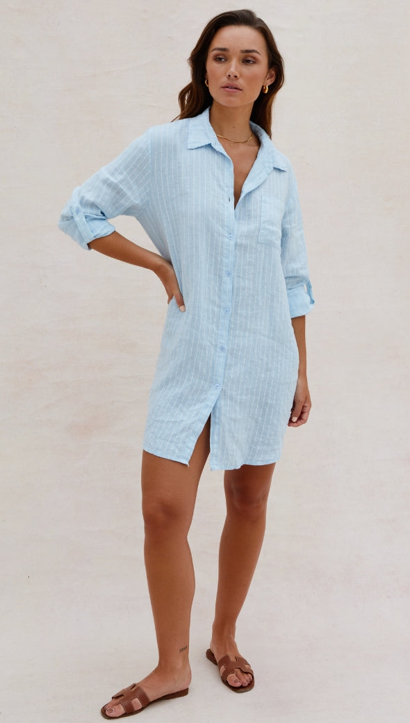 Provence Linen Shirt - Light Blue