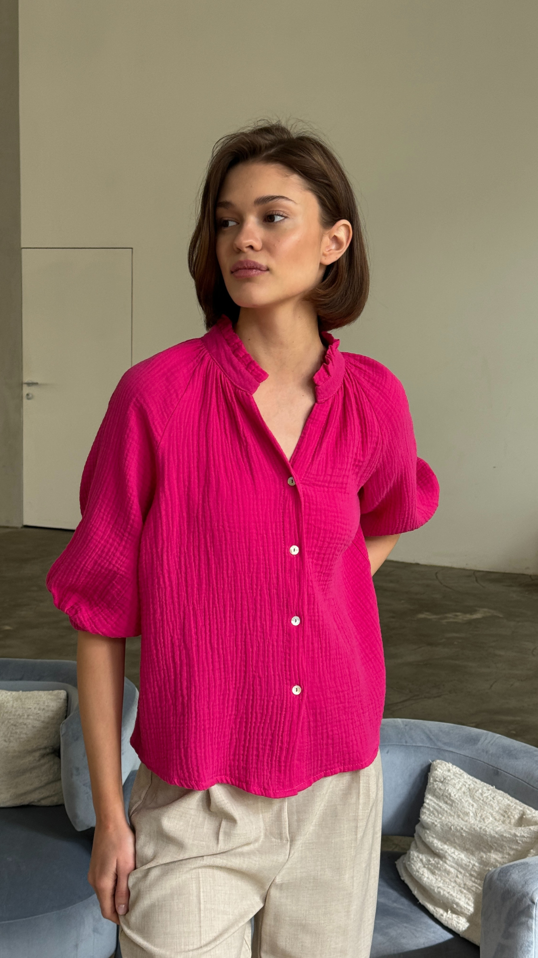 Maddie Shirt - Fuchsia