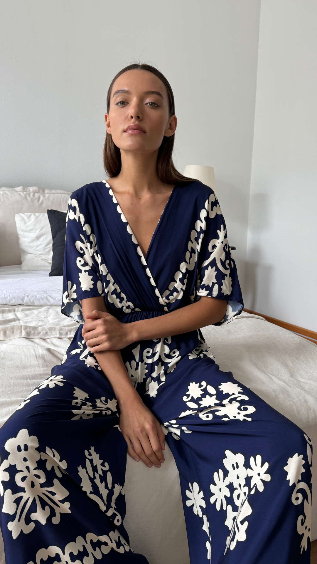 Molly Printed Jumpsuit - Celeste Blue