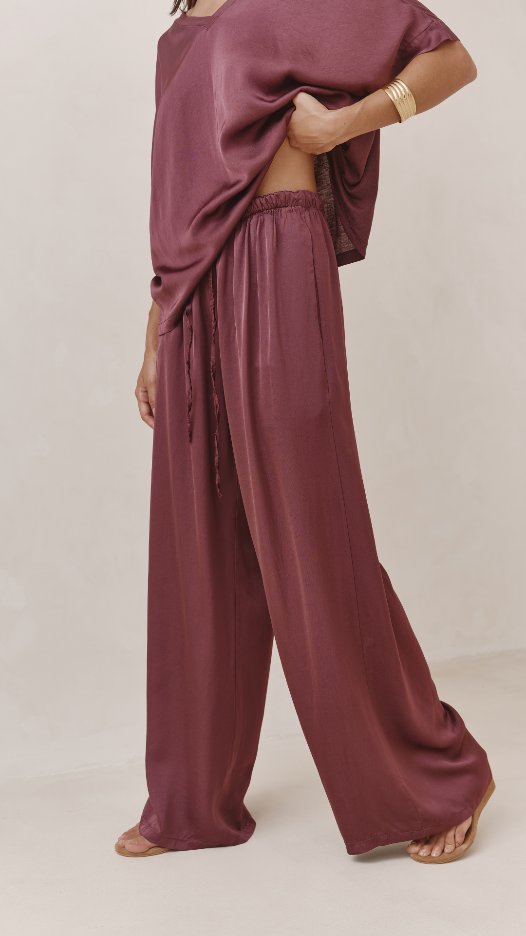 Parker Satin Set - Burgundy