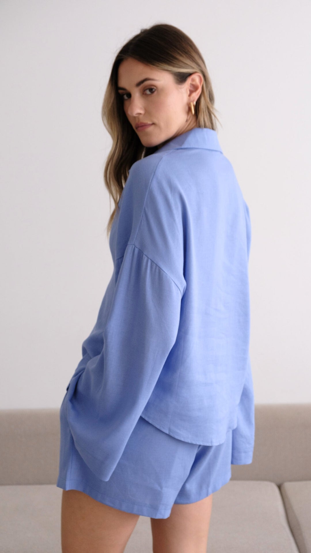 Amaya Linen Shorts - Lapis Blue