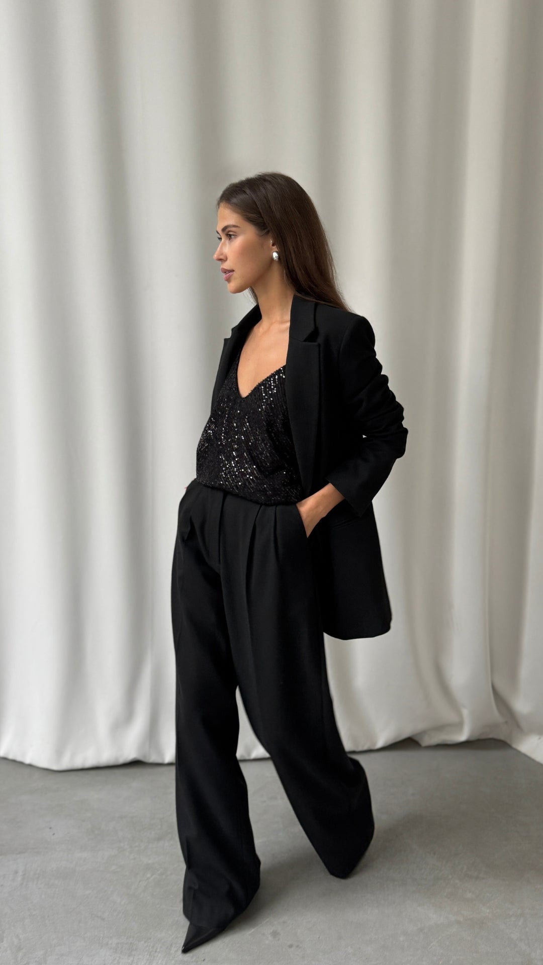 Sienna Sequin Camisole - Black