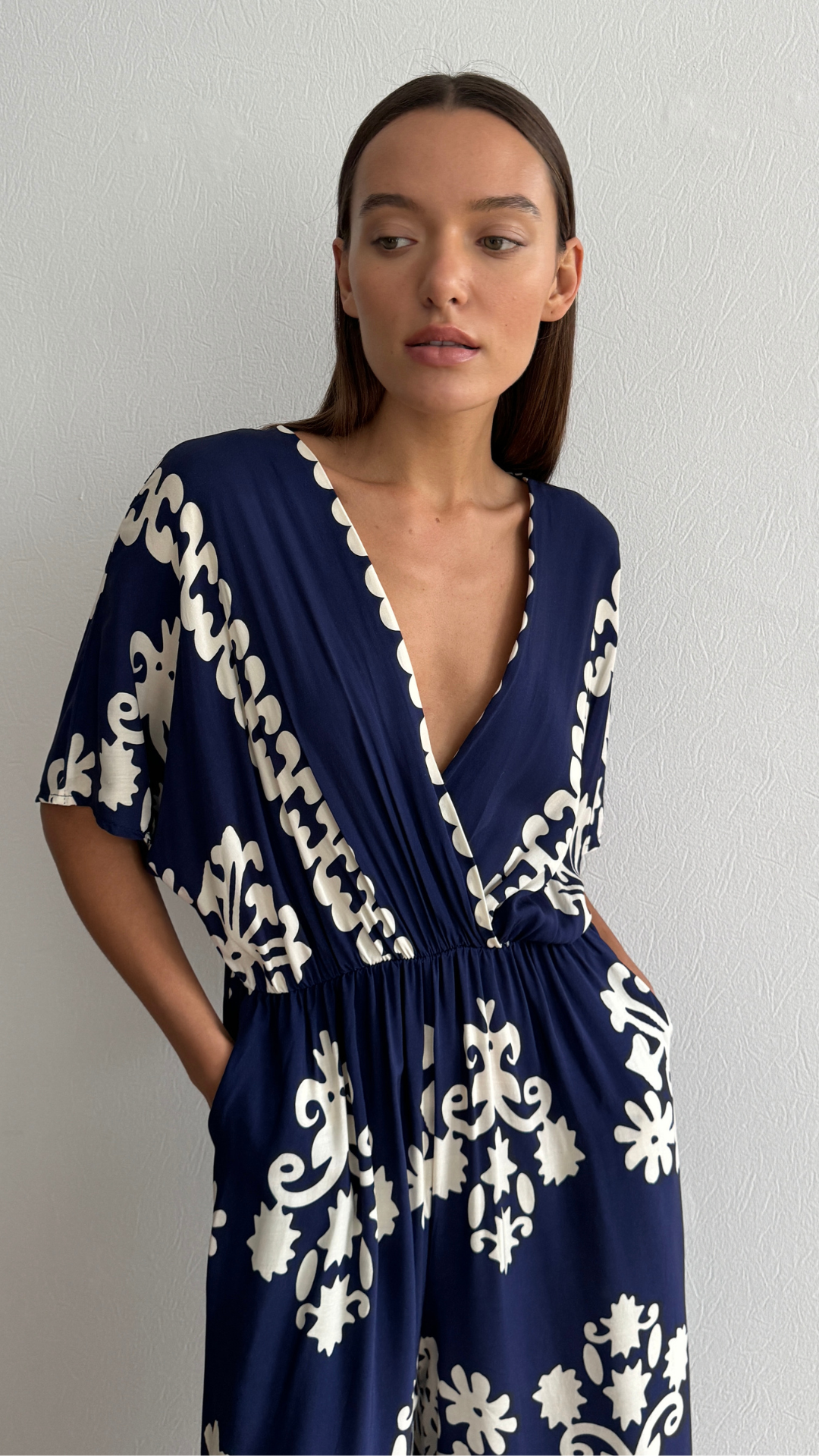 Molly Printed Jumpsuit - Celeste Blue