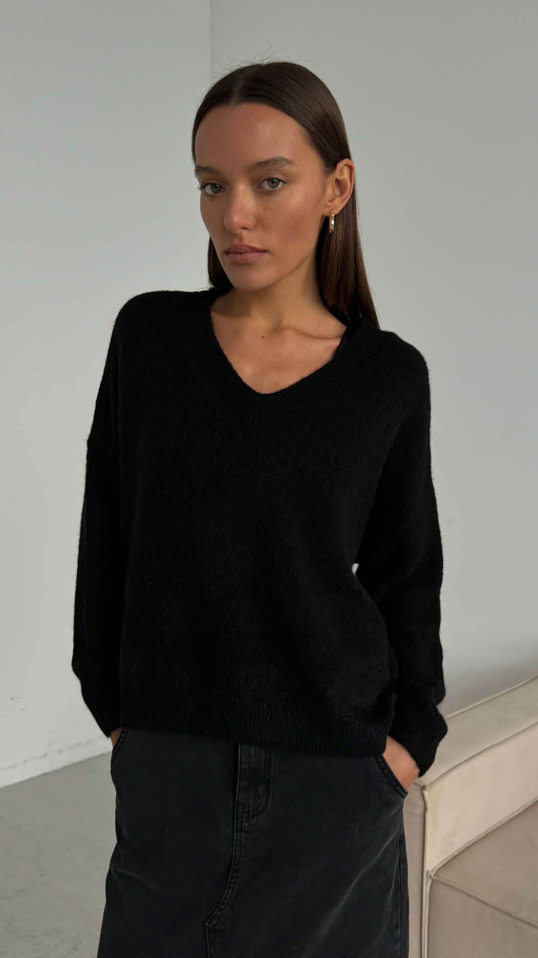April Alpaca Sweater - Black