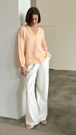 ZAINA EMBROIDERED TOP - APRICOT