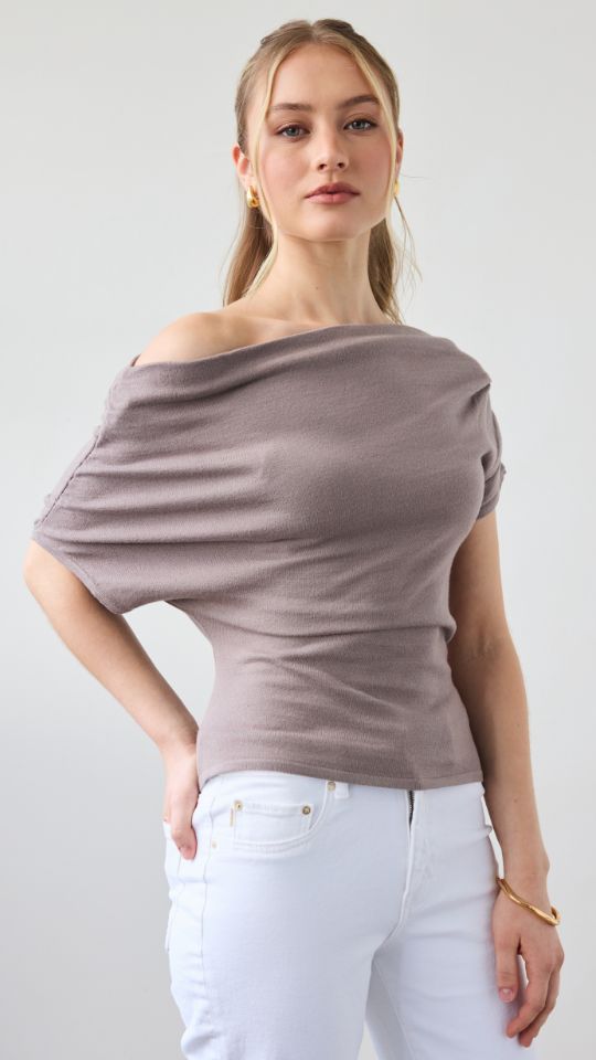 Nadine Off-Shoulder Top - Mink