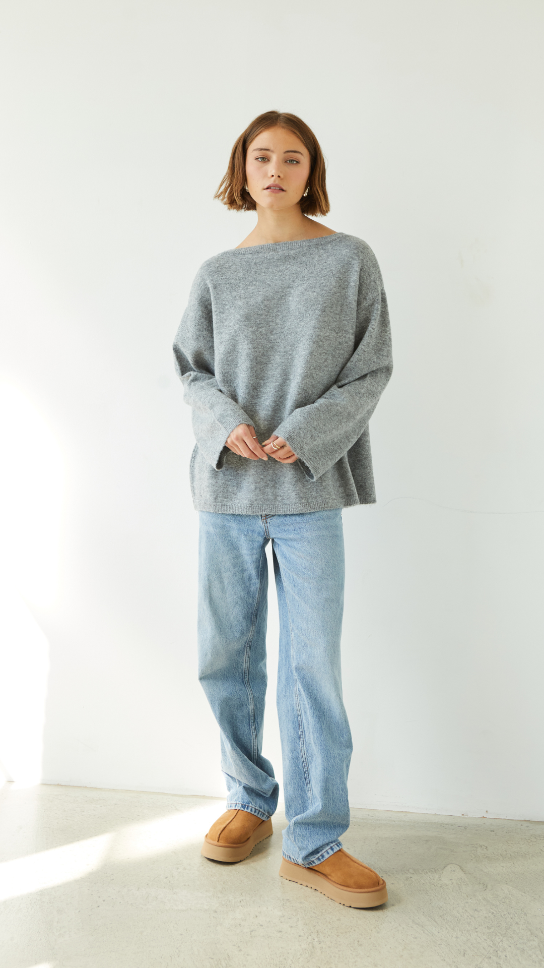 Erin Reversible Sweater - Grey