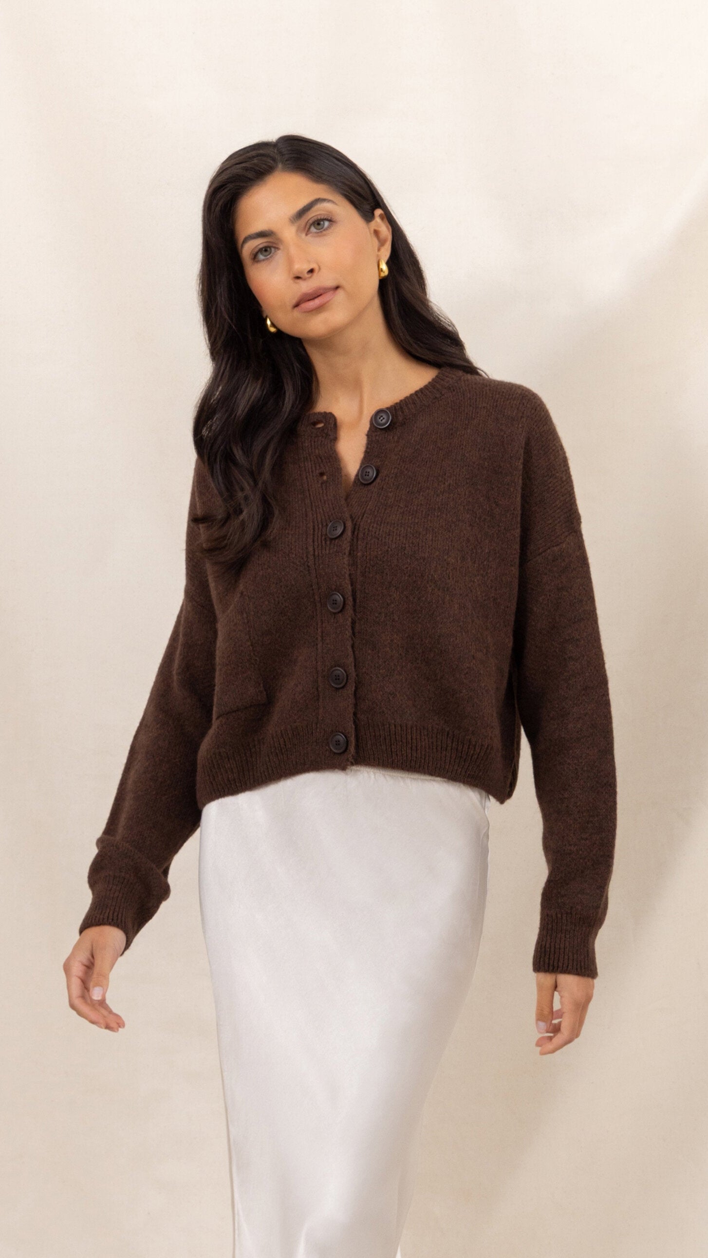 Carla Cardigan - Dark Espresso