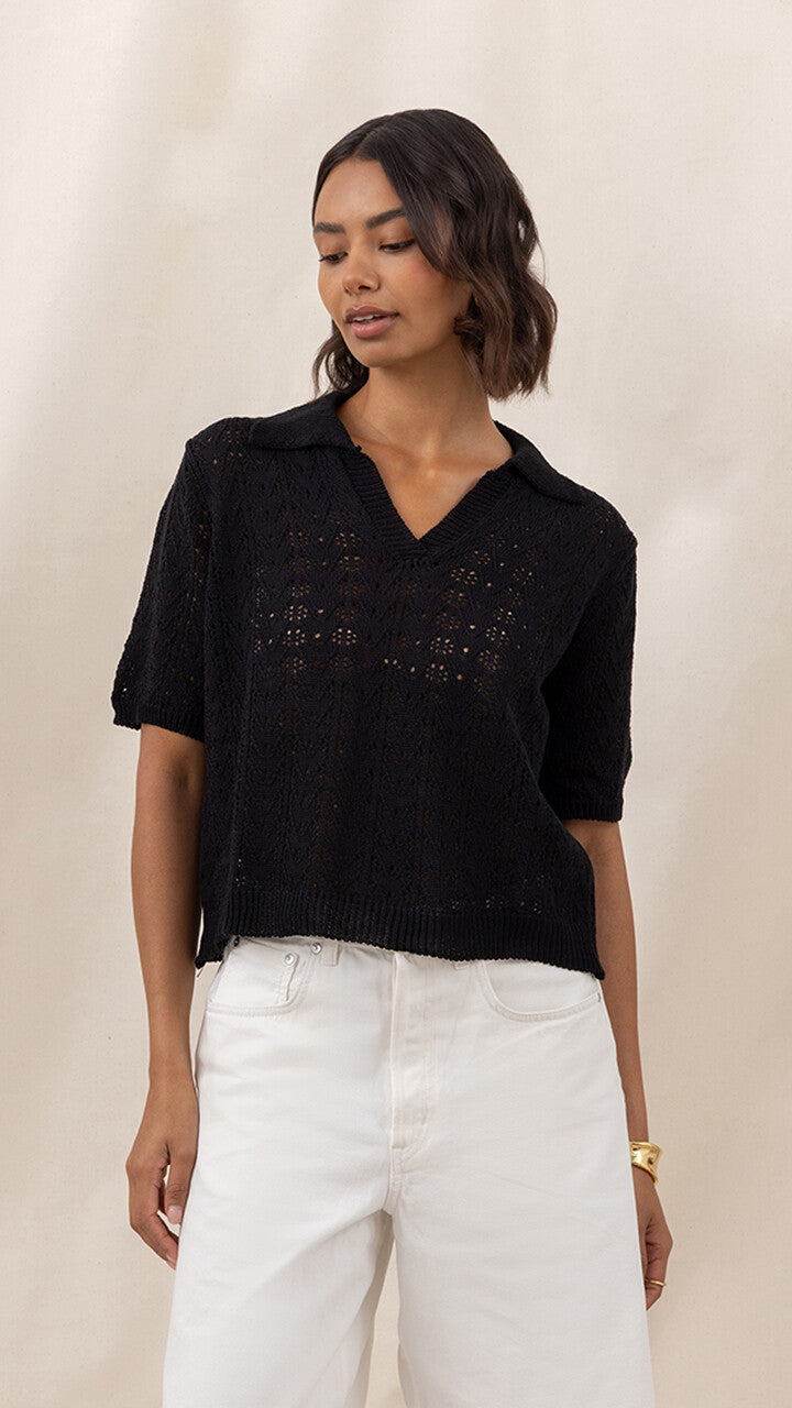 Letty Crochet Top - Black