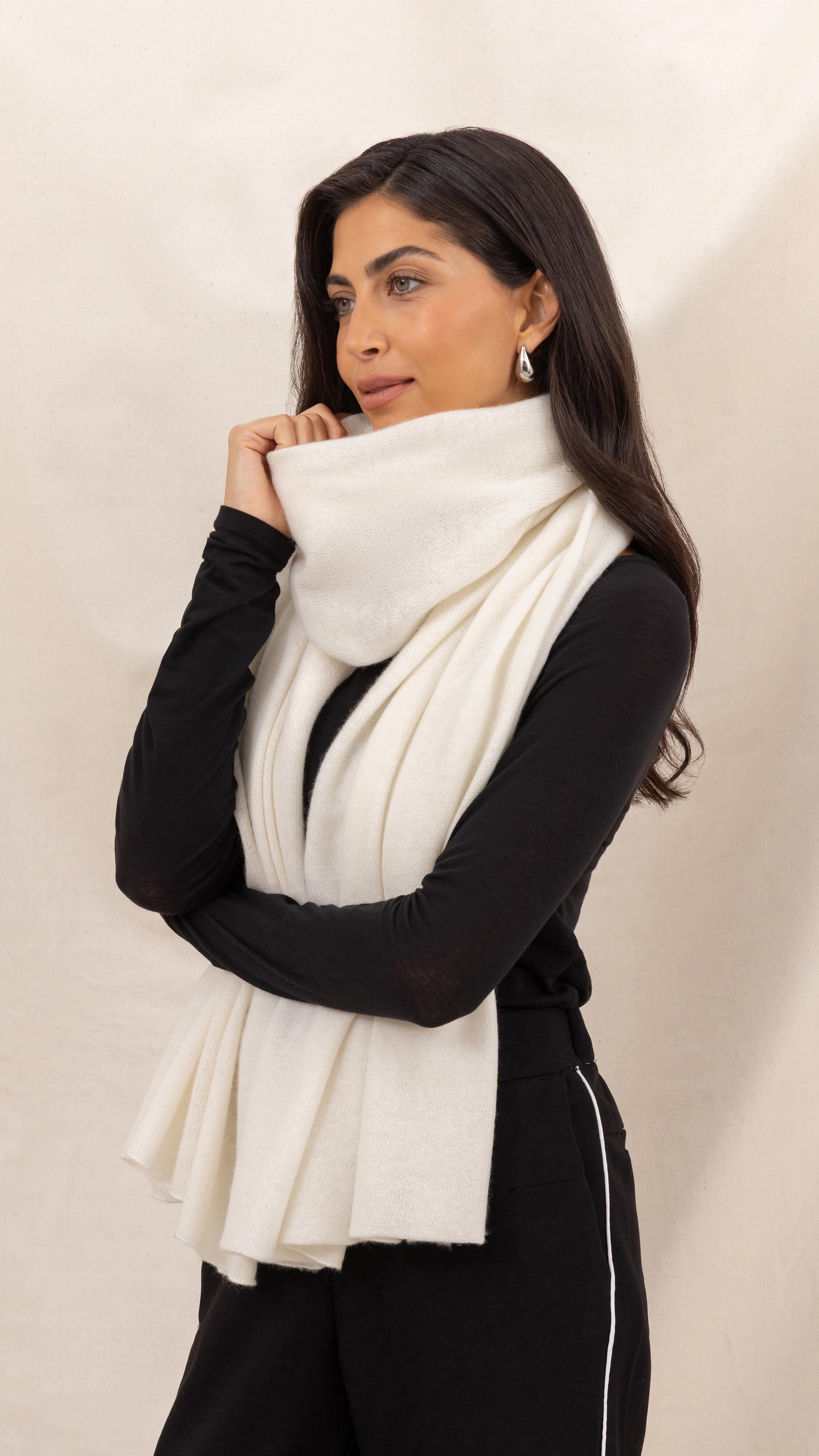 Cashmere Travel Wrap - Winter White