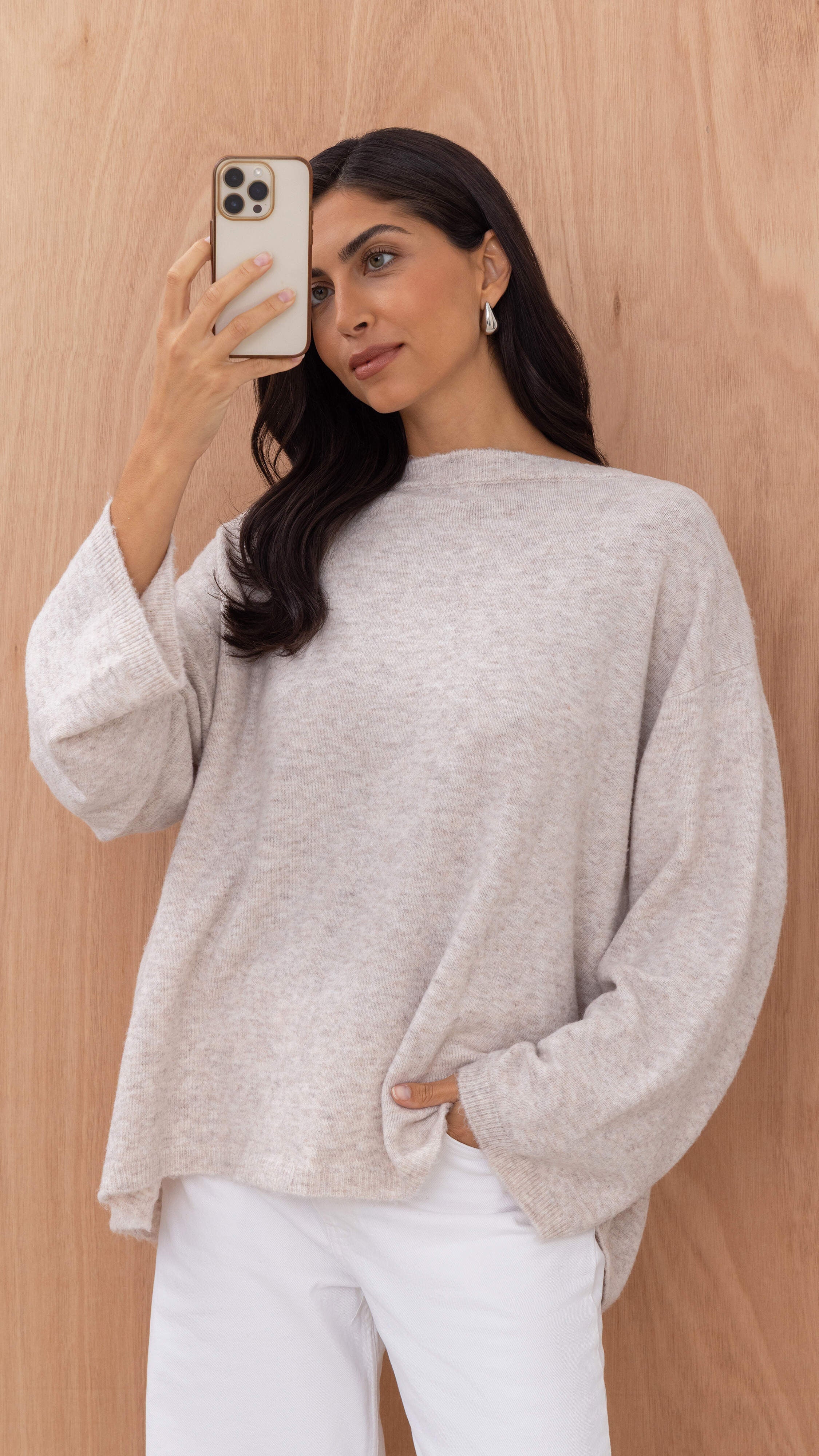 Erin Reversible Sweater - Cloud