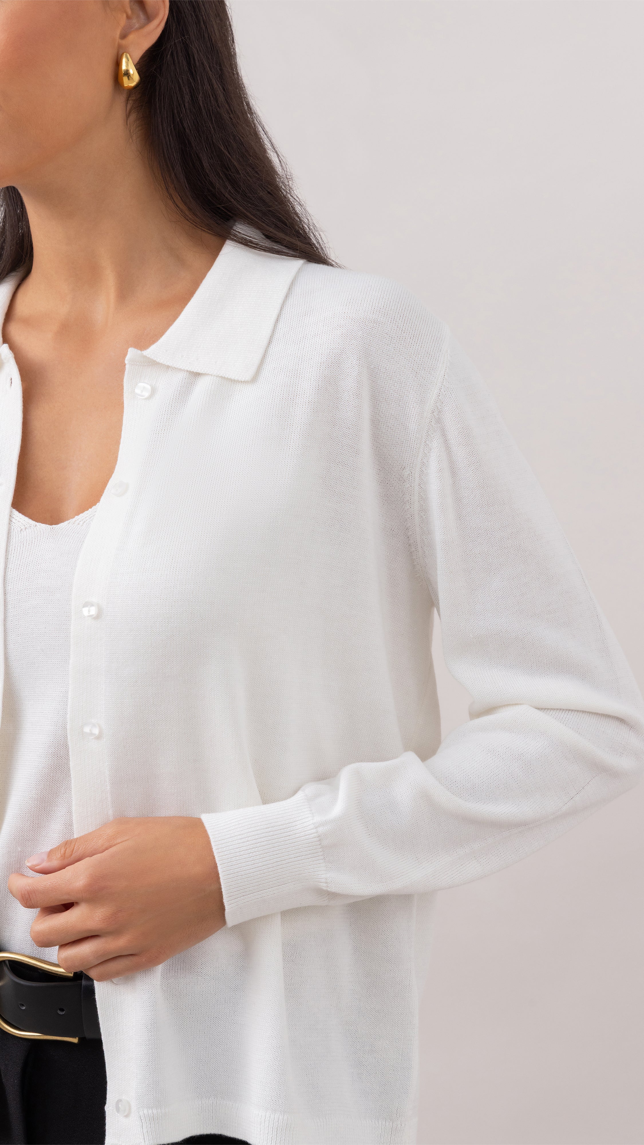 Kora Knitted Twin Set - Ivory