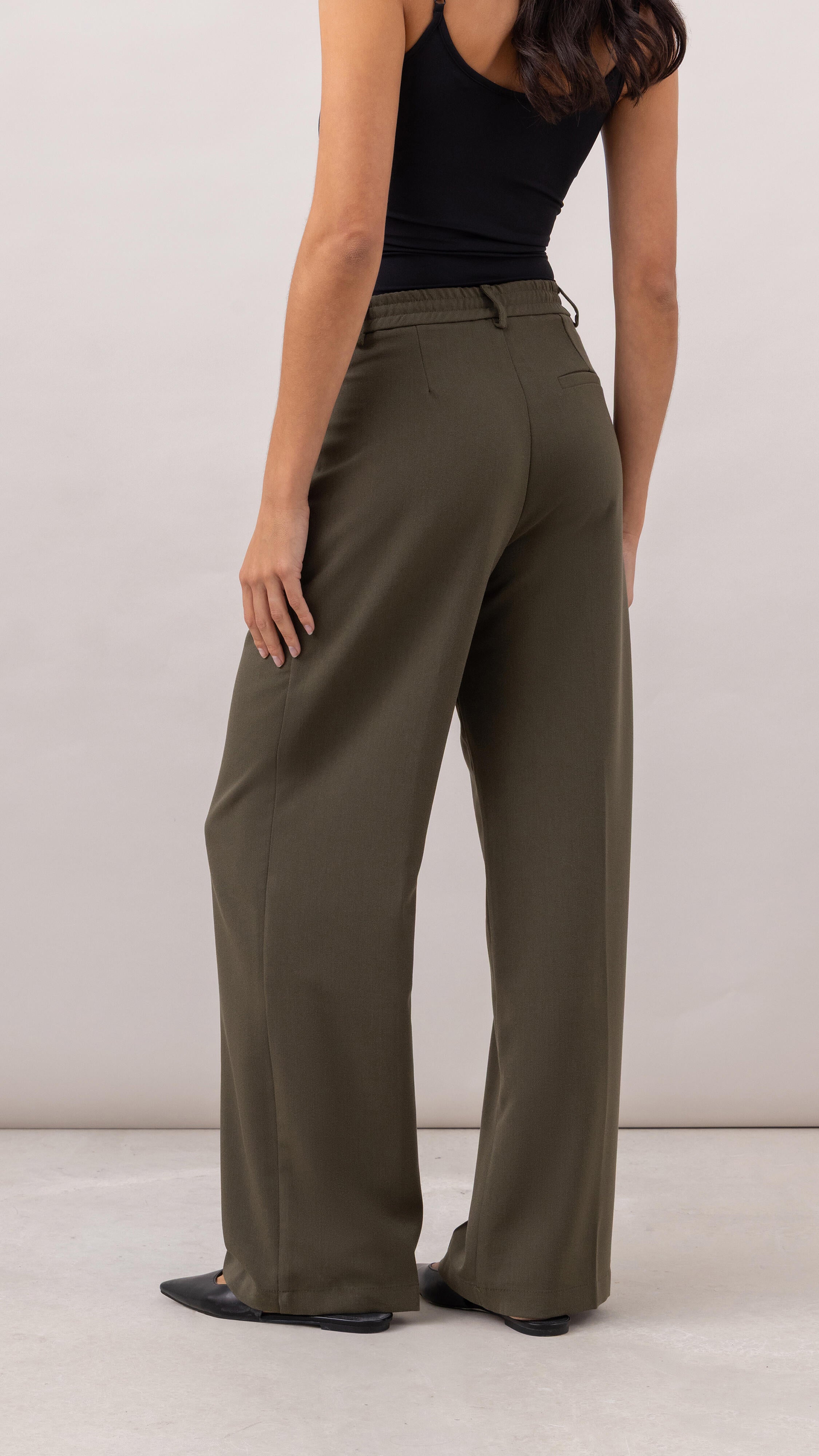 Nelly Crepe Trousers - Khaki