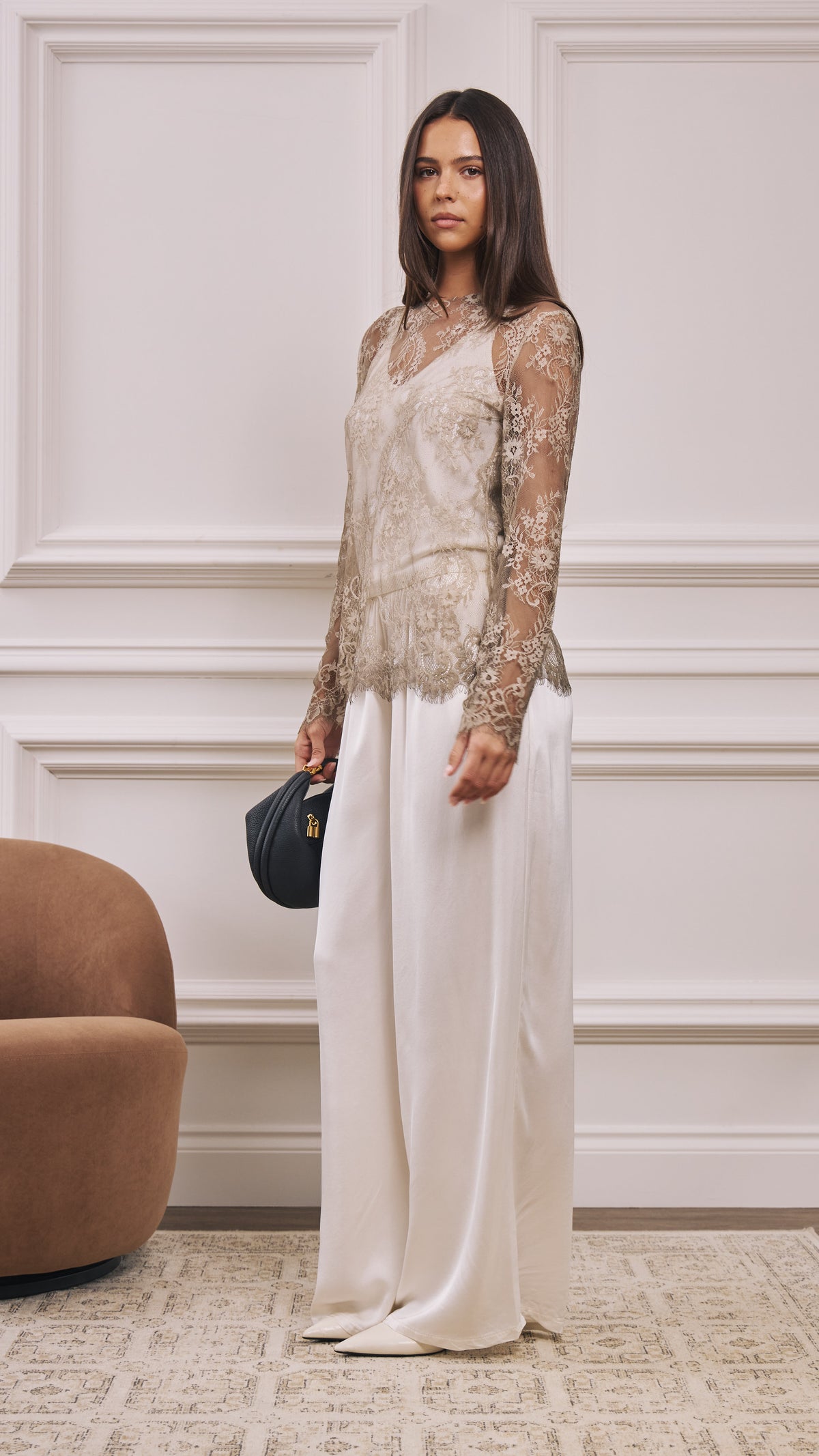 Inna Lace Top - Taupe