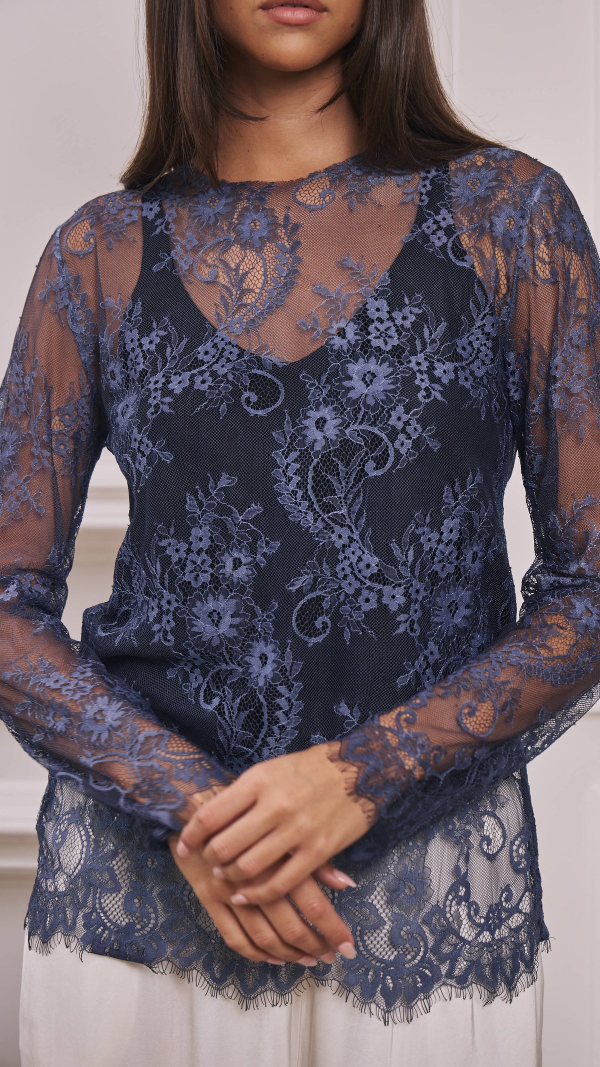Inna Lace Top - Navy