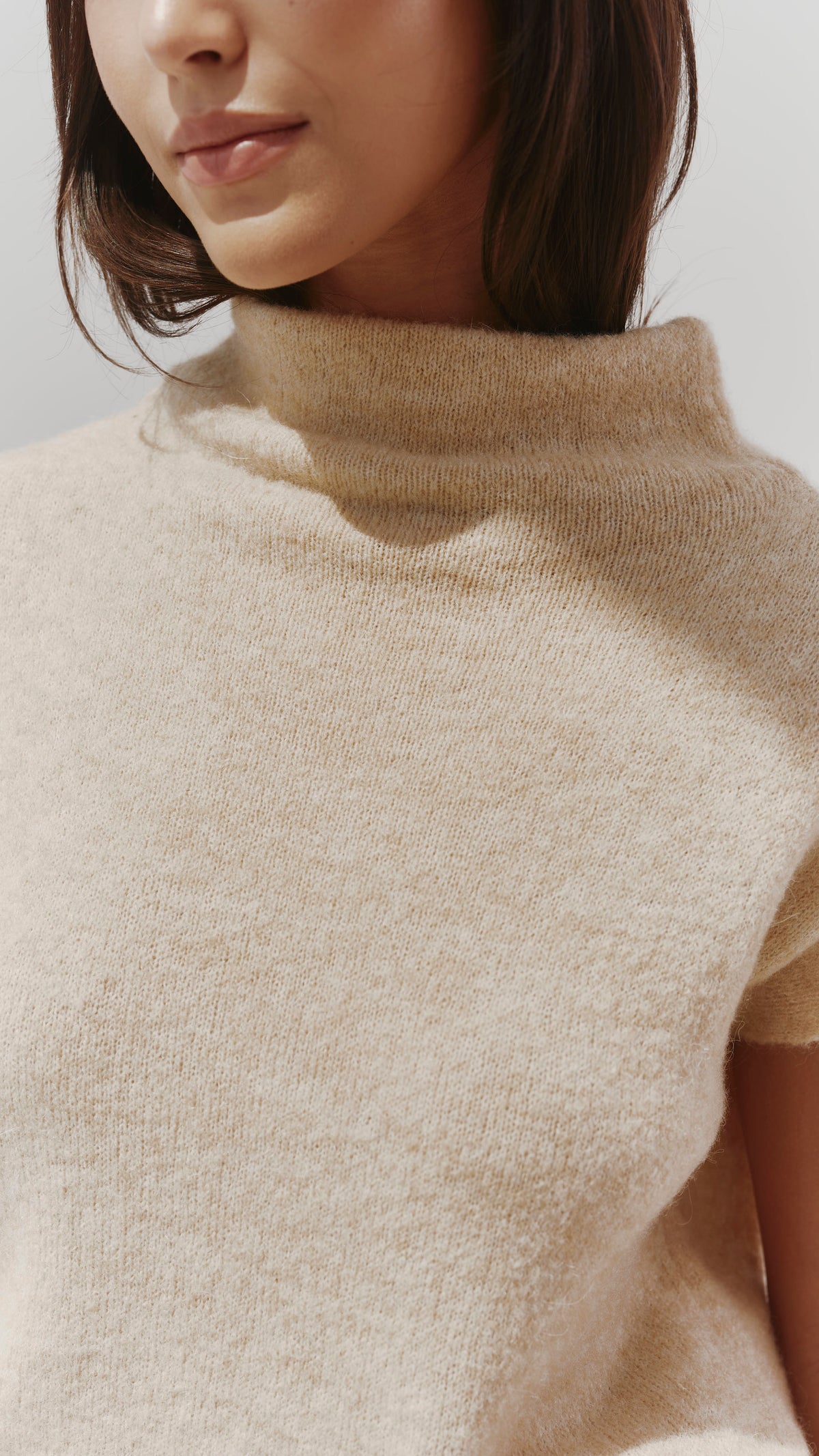 Aura Alpaca blend knit top - Sand