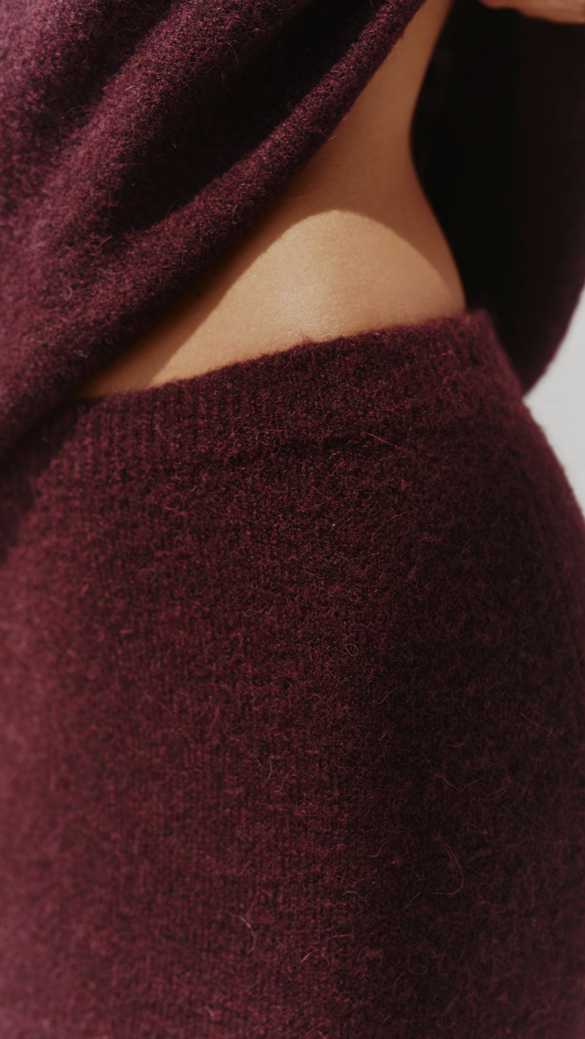 Aura Alpaca blend knit skirt - Burgundy