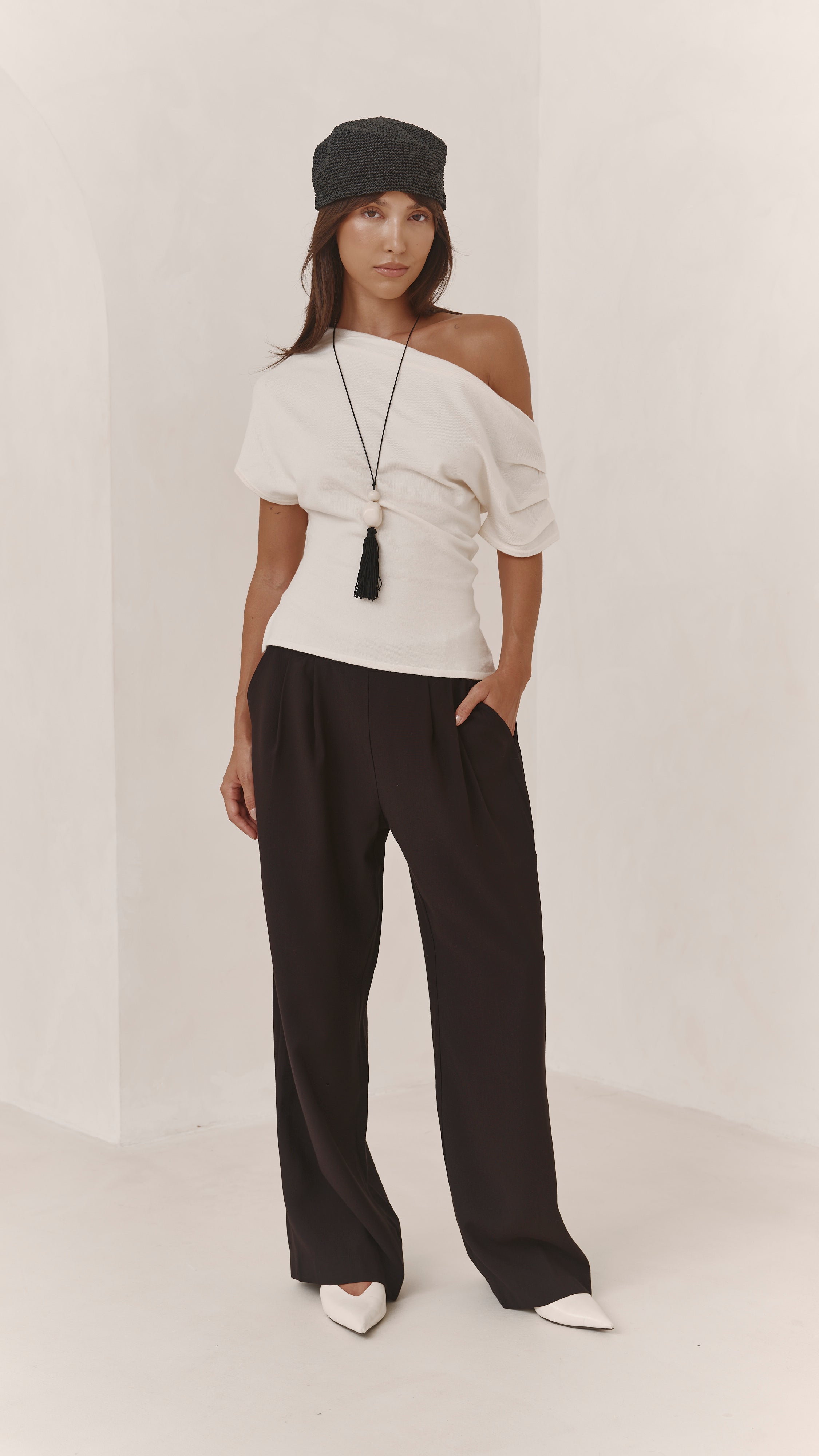 Nadine Off-Shoulder Top - Ivory