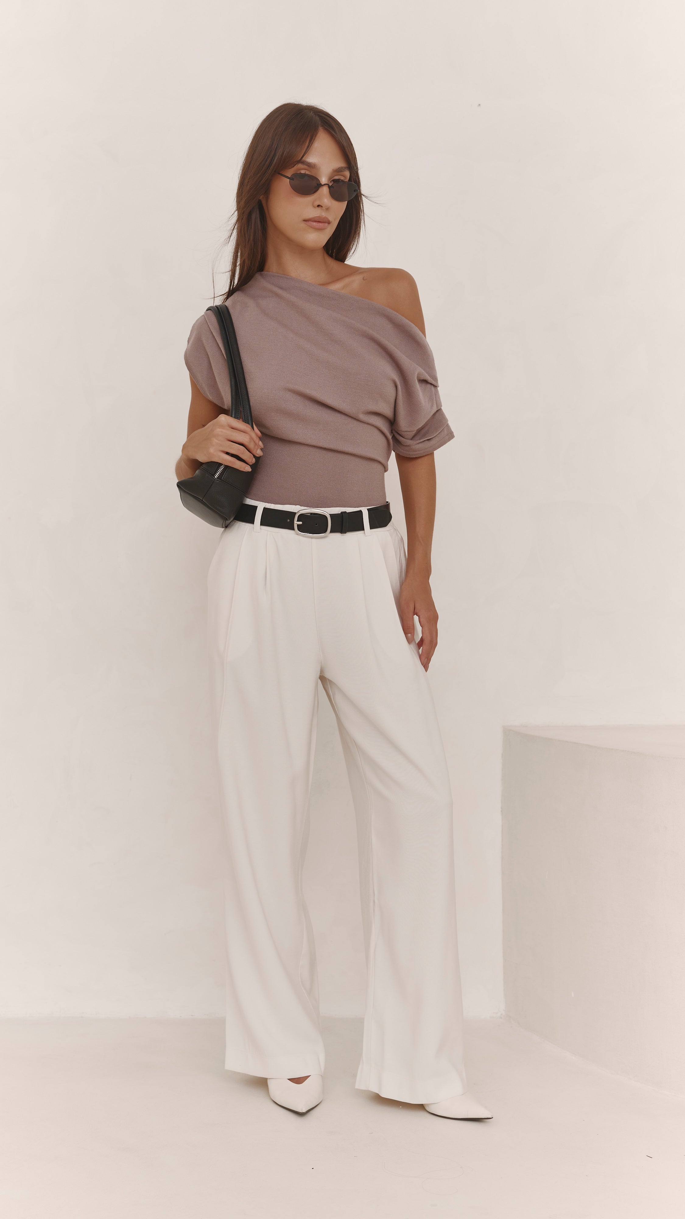 Nadine Off-Shoulder Top - Mink