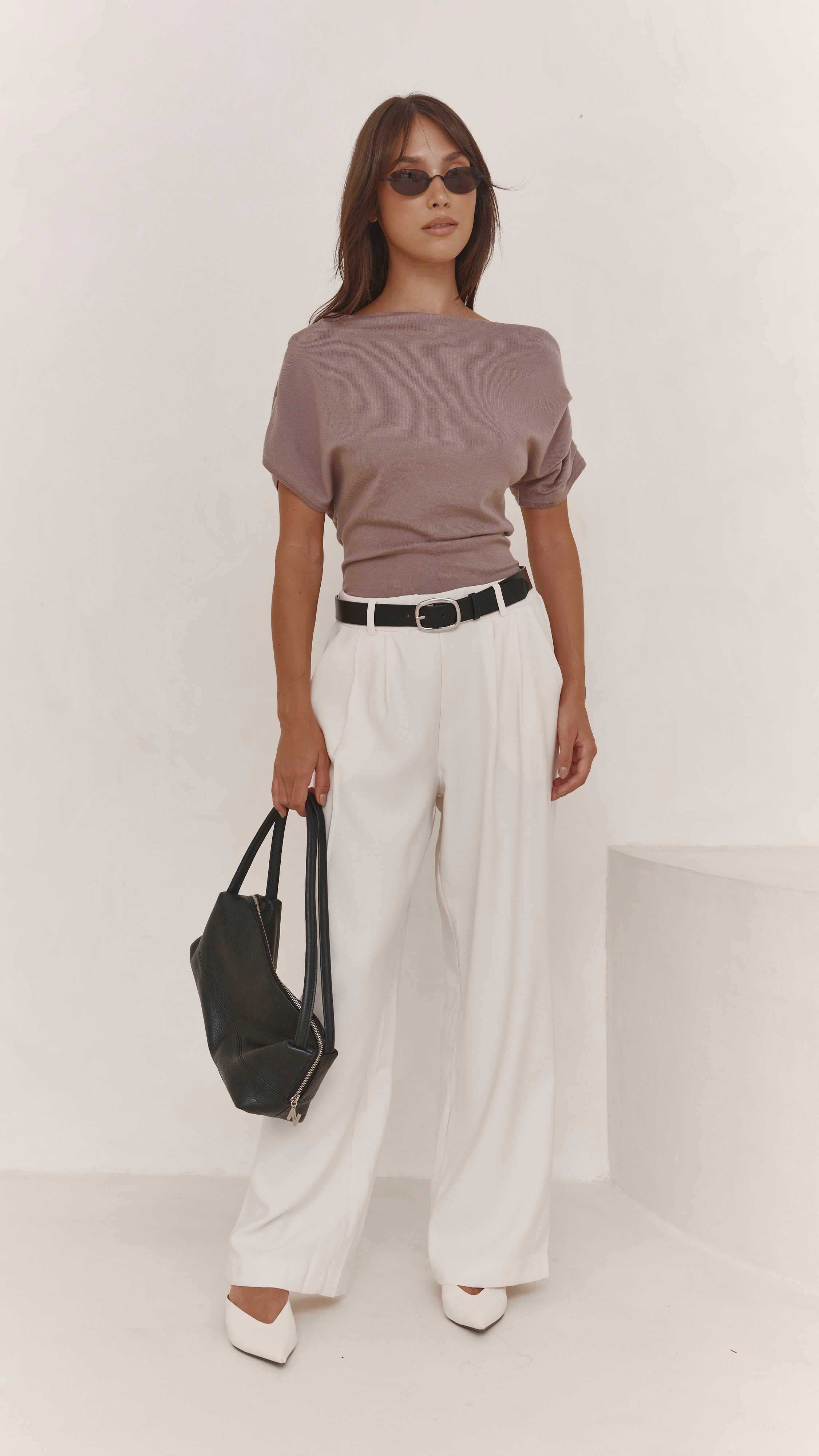 Nadine Off-Shoulder Top - Mink