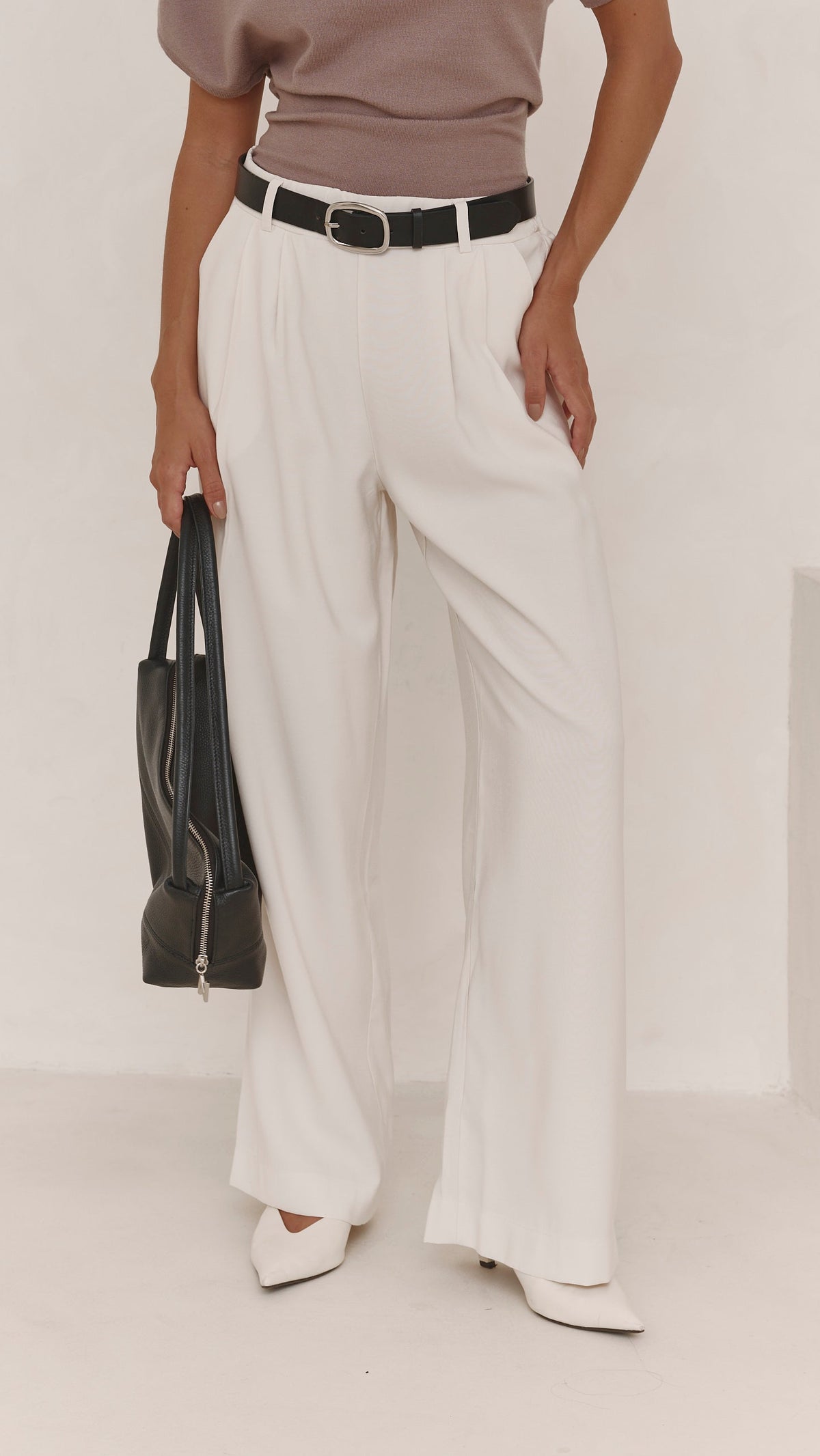 Ella Pleated Trousers - White