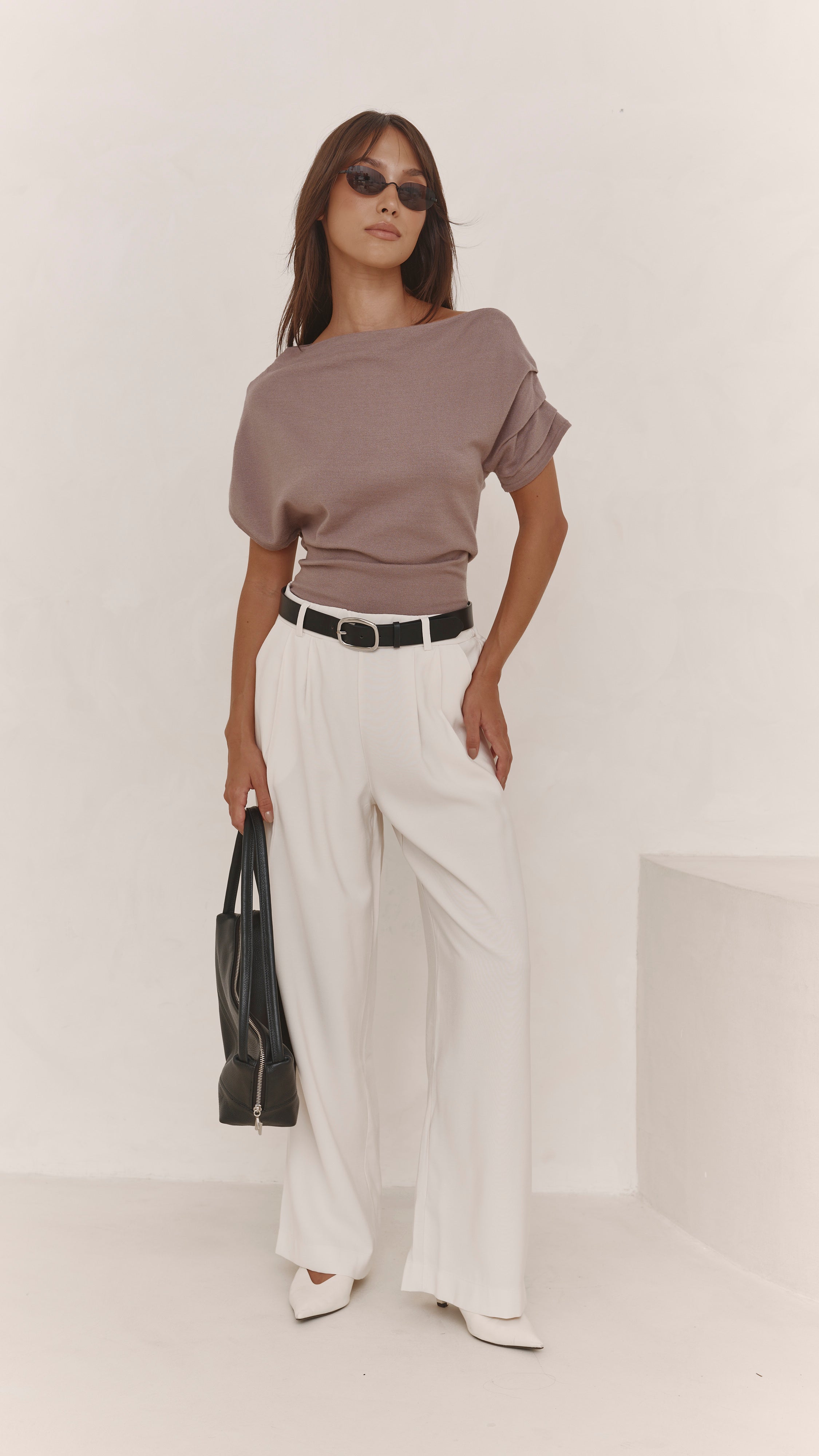 Nadine Off-Shoulder Top - Mink
