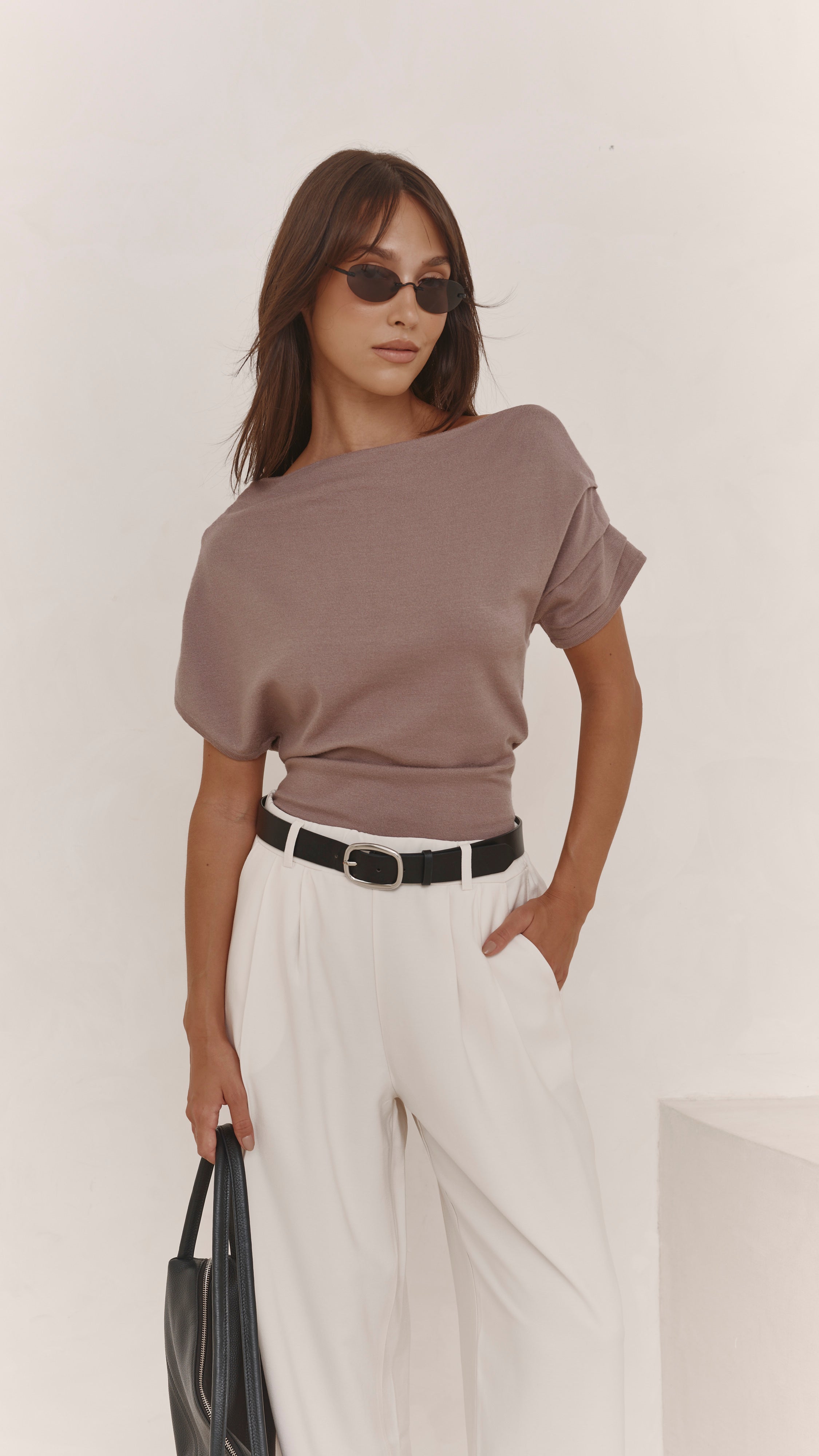 Nadine Off-Shoulder Top - Mink