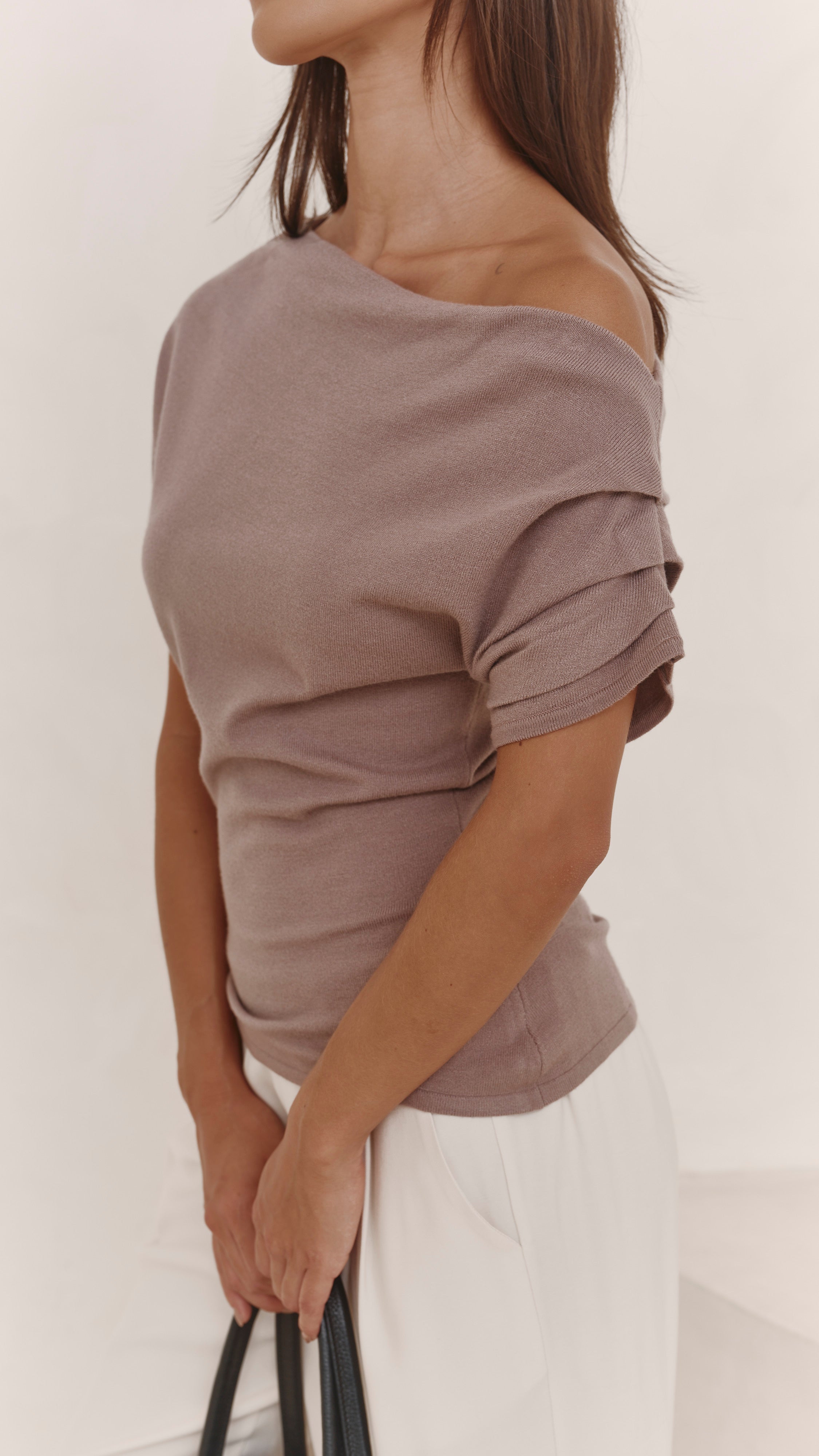 Nadine Off-Shoulder Top - Mink