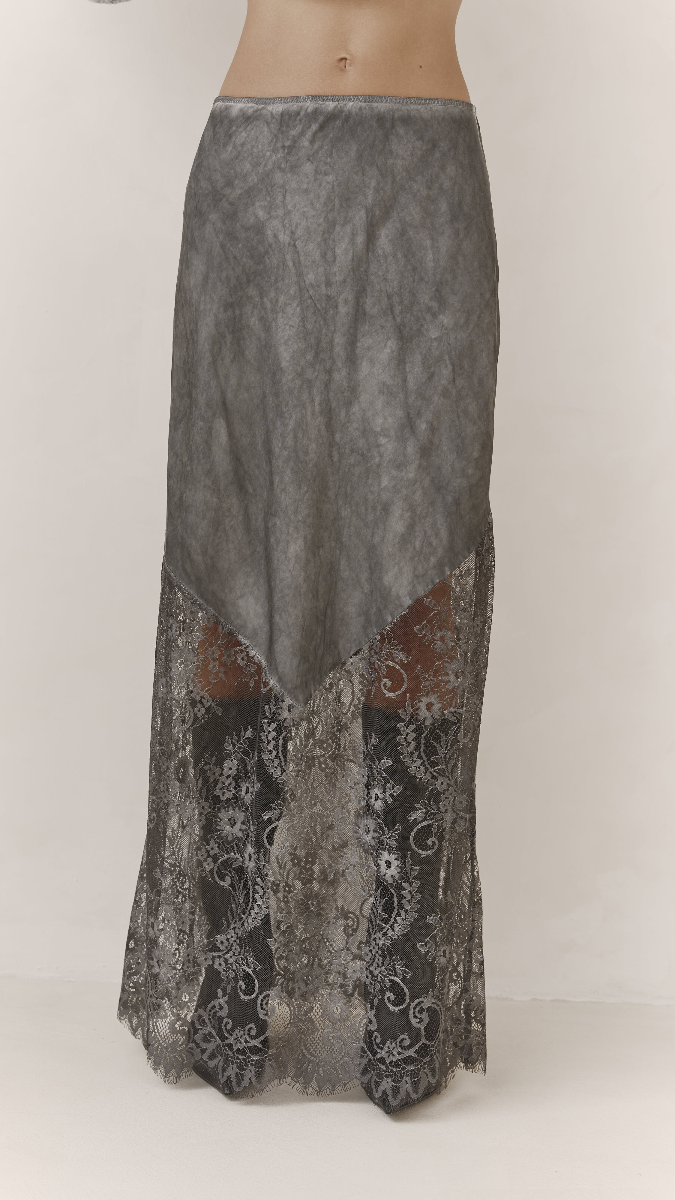 Solene Lace Skirt - Mid Grey