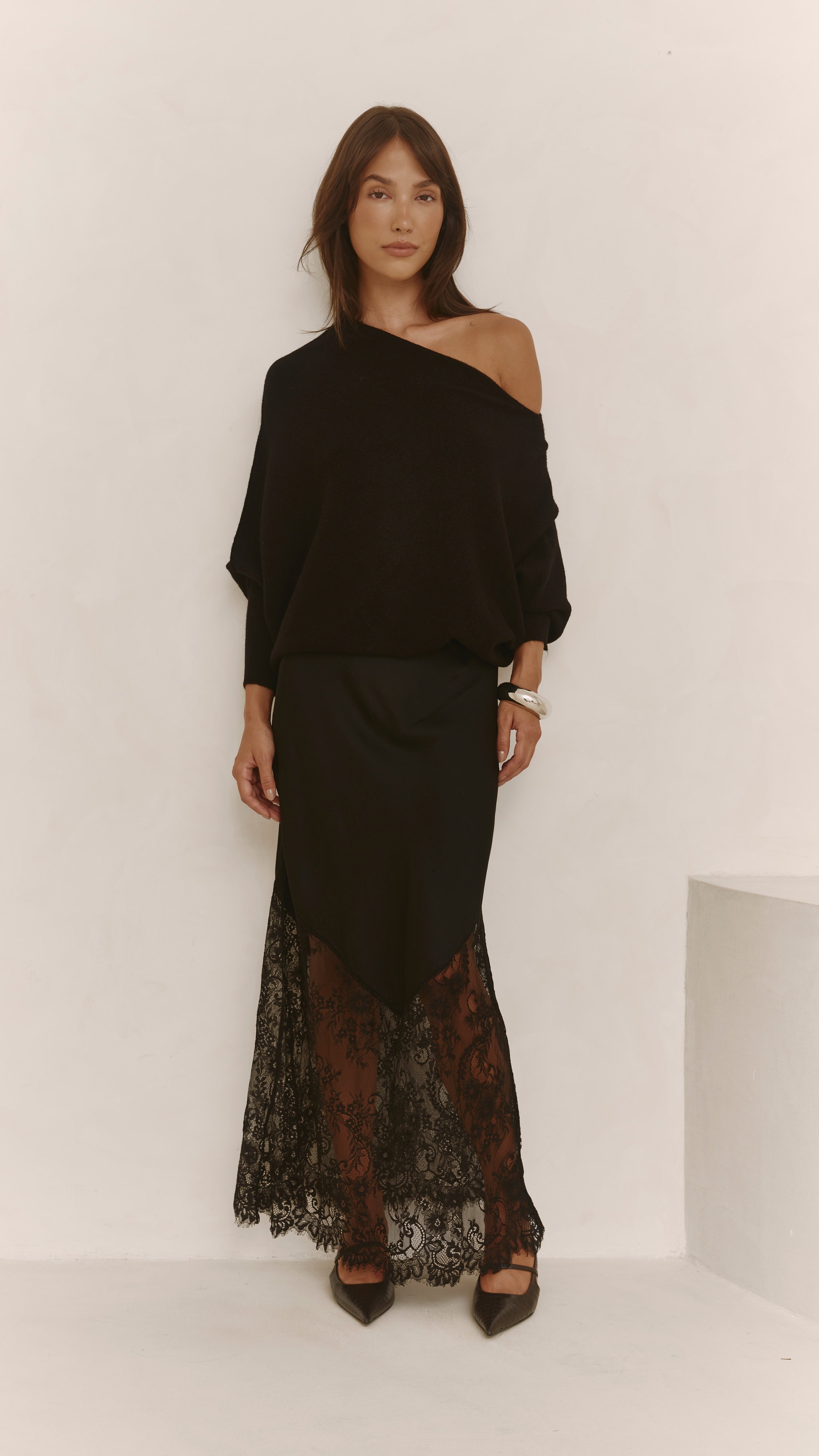 Solene Lace Skirt - Black