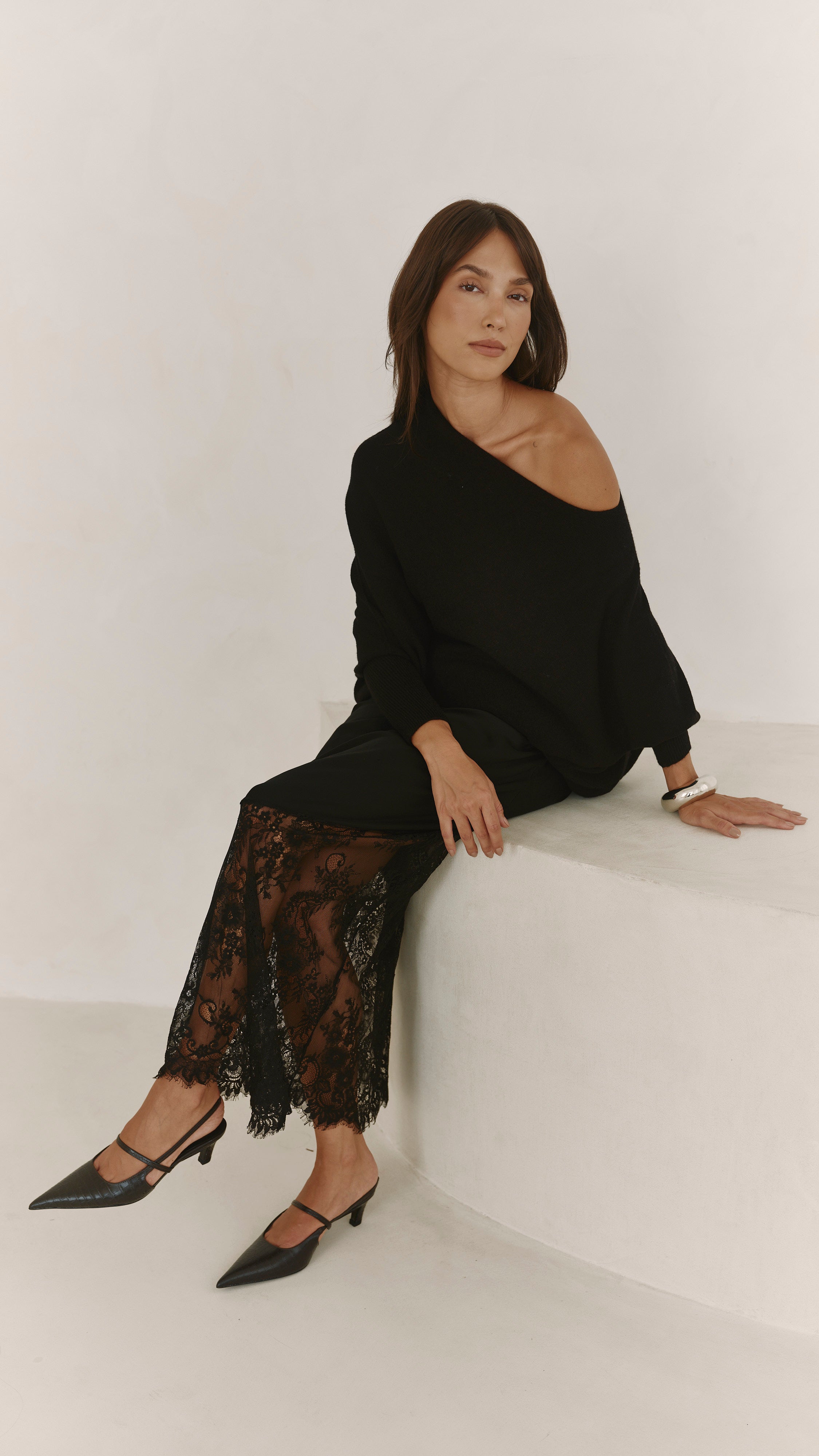 Solene Lace Skirt - Black