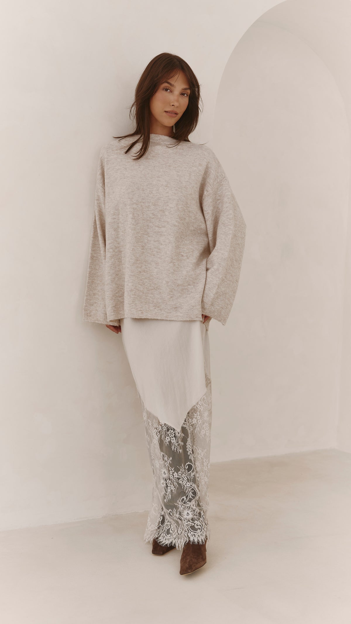 Solene Lace Skirt - Moonbeam
